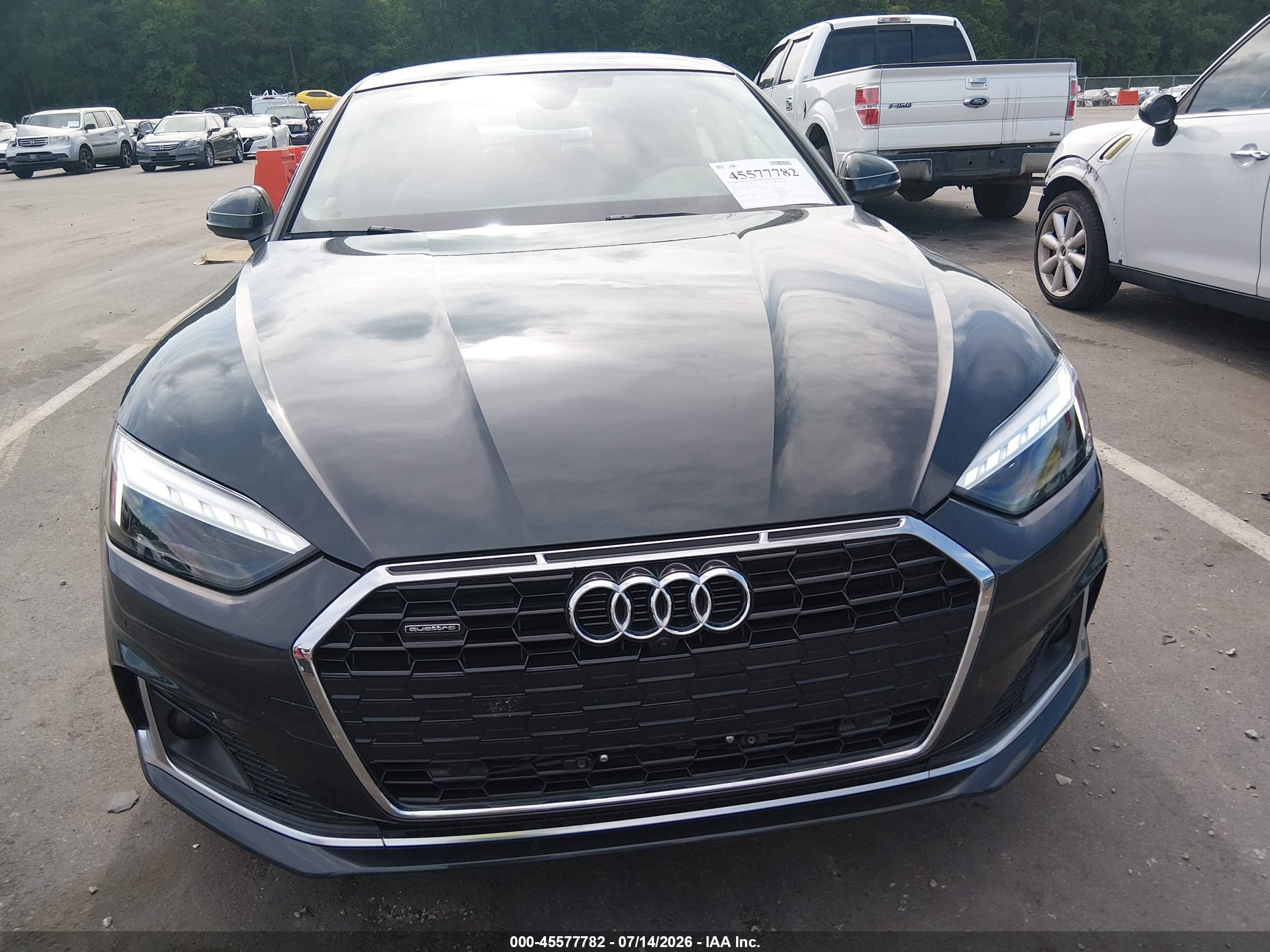 2022 Audi A5 VIN WAUCBCF5XNA027913 IAAI salvage auction — Undercarriage, Salvage (North Carolina), sold $14,100 on 2026-07-22 (photo 6)