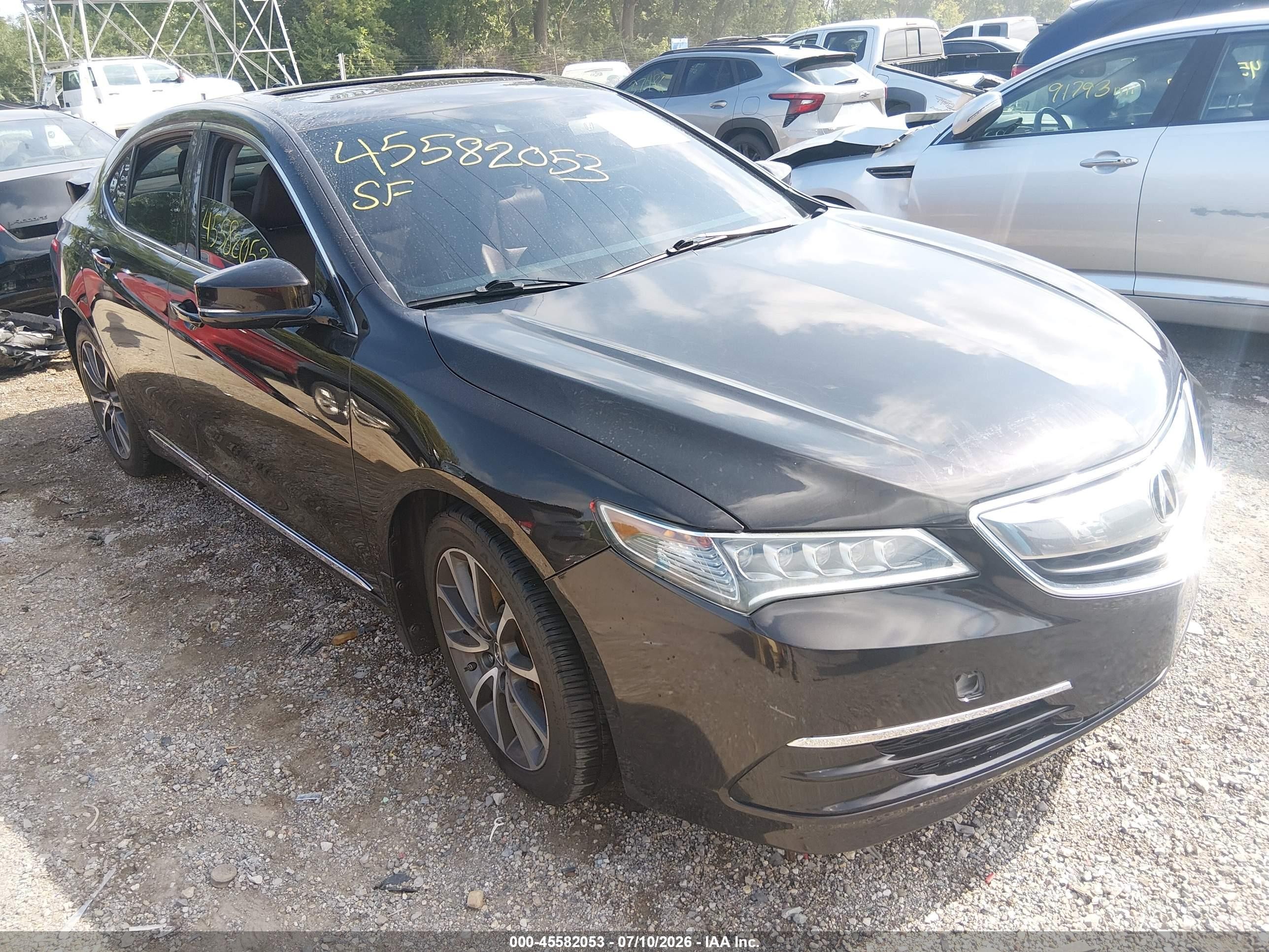 2015 Acura Tlx VIN 19UUB2F55FA003748 IAAI salvage auction — Rear End, Clear (Indiana), sold $4,000 on 2026-09-07 (photo 1)