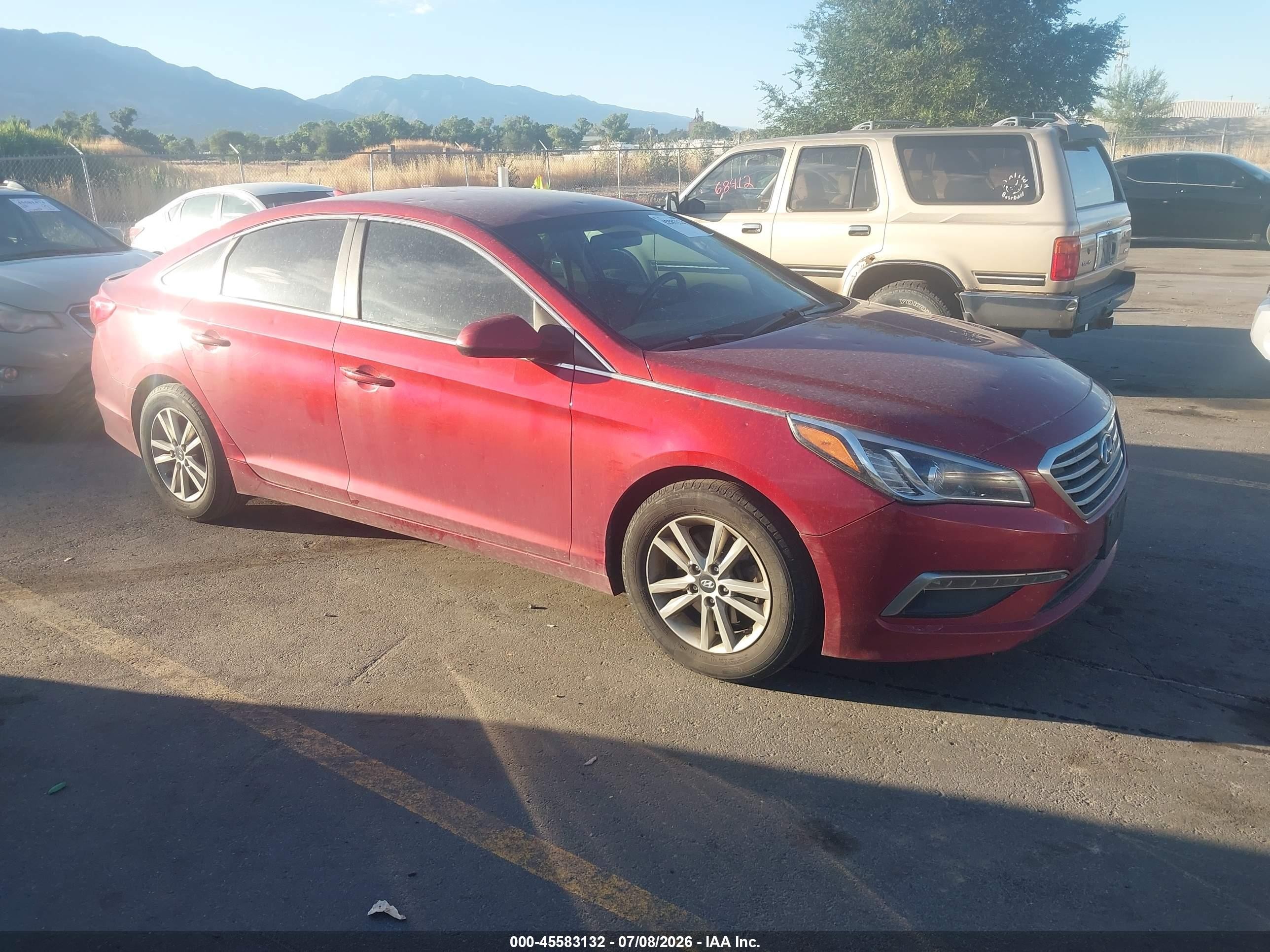 2015 Hyundai Sonata VIN 5NPE24AFXFH010928 IAAI salvage auction — Normal Wear, Clear (Utah), sold $525 on 2026-07-09 (photo 1)