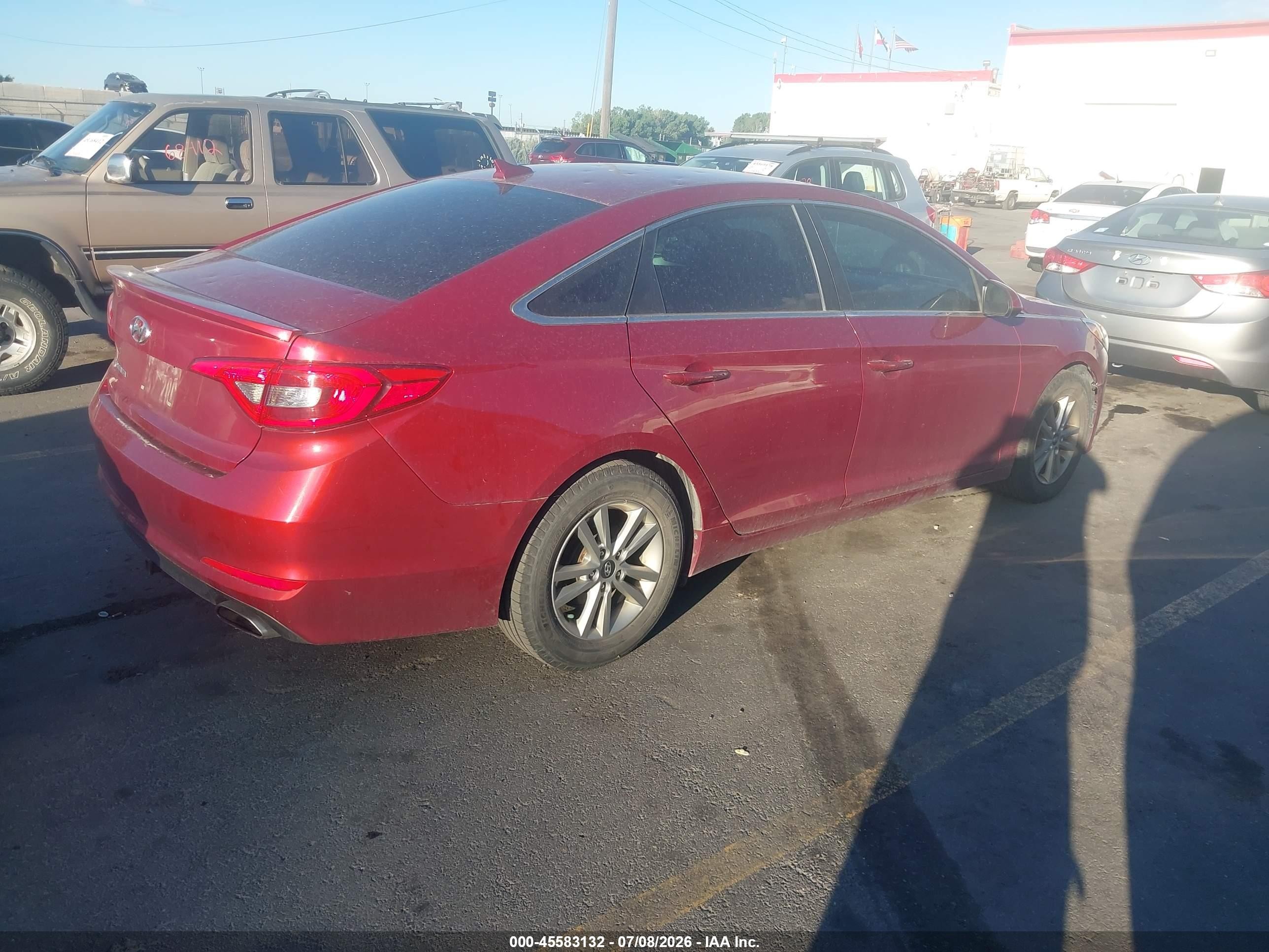 2015 Hyundai Sonata VIN 5NPE24AFXFH010928 IAAI salvage auction — Normal Wear, Clear (Utah), sold $525 on 2026-07-09 (photo 4)