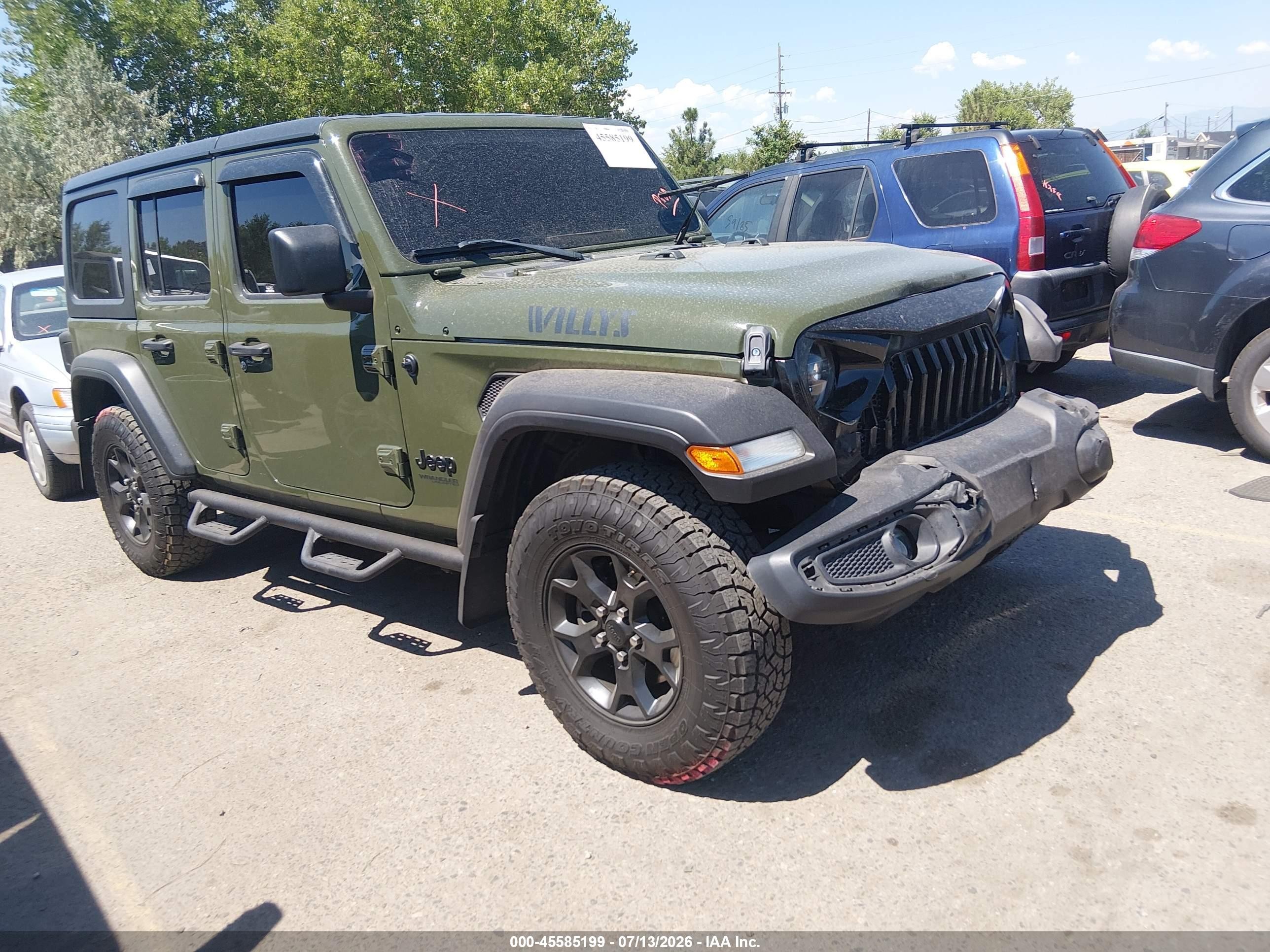 2021 Jeep Wrangler Unlimited VIN 1C4HJXDG9MW541065 — IAAI salvage auction photo