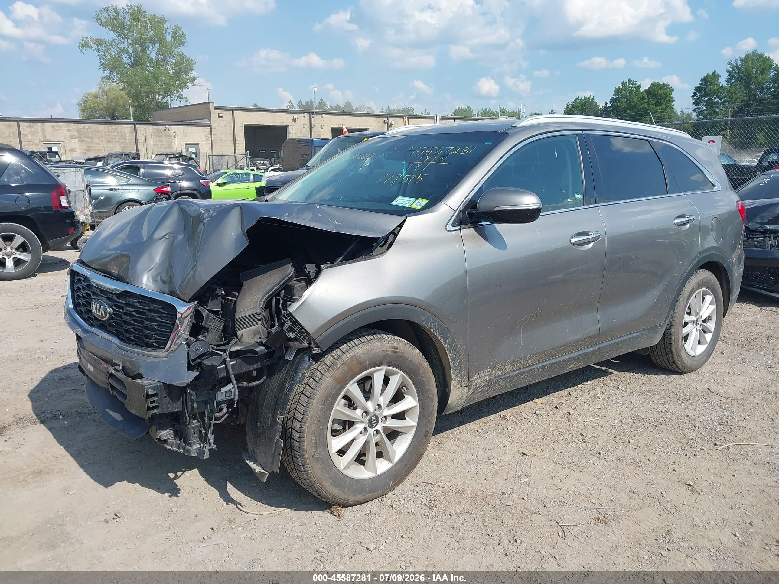 2019 Kia Sorento VIN 5XYPGDA3XKG440041 IAAI salvage auction — Front End, Mv-907A (New York), sold $2,050 on 2026-09-23 (photo 2)