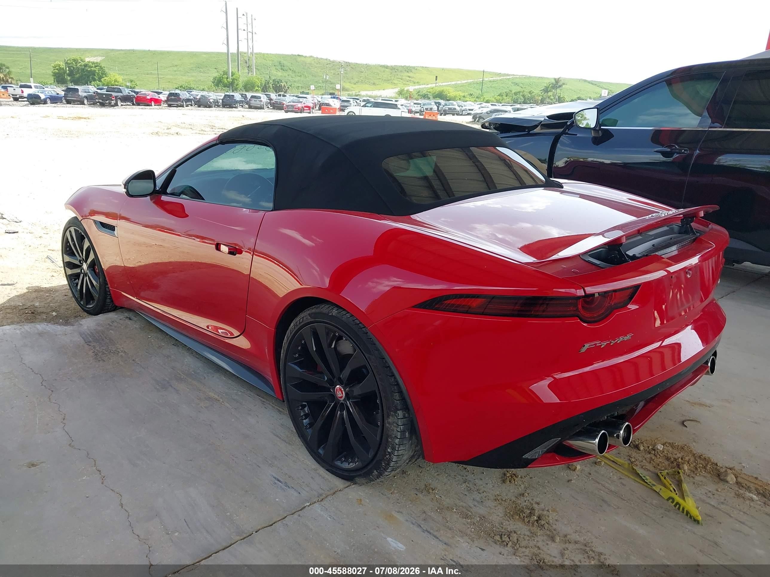 2020 Jaguar F-type VIN SAJD55EE5LCK68034 IAAI salvage auction — Front End, Certificate Of Destruction (Florida), sold $13,200 on 2026-08-10 (photo 3)