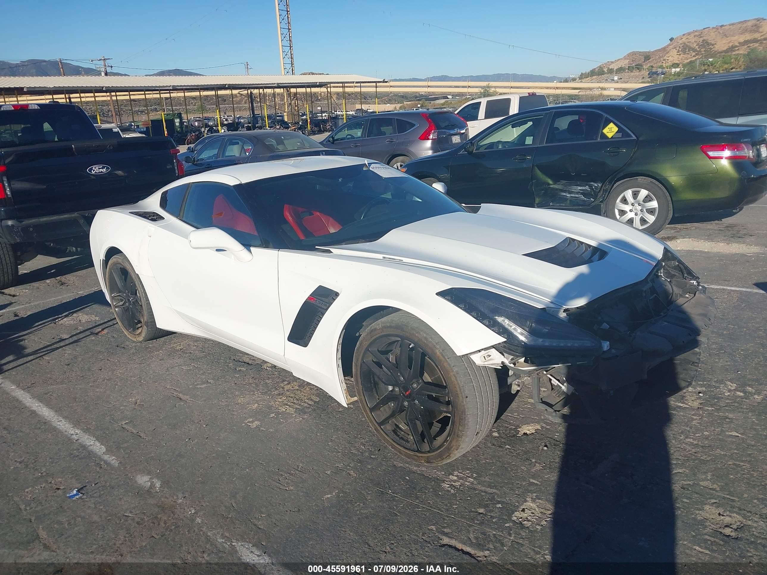 2019 Chevrolet Corvette Stingray VIN 1G1YB2D75K5100805 IAAI salvage auction — Unknown, Salvage (California), sold $19,300 on 2026-09-13 (photo 1)