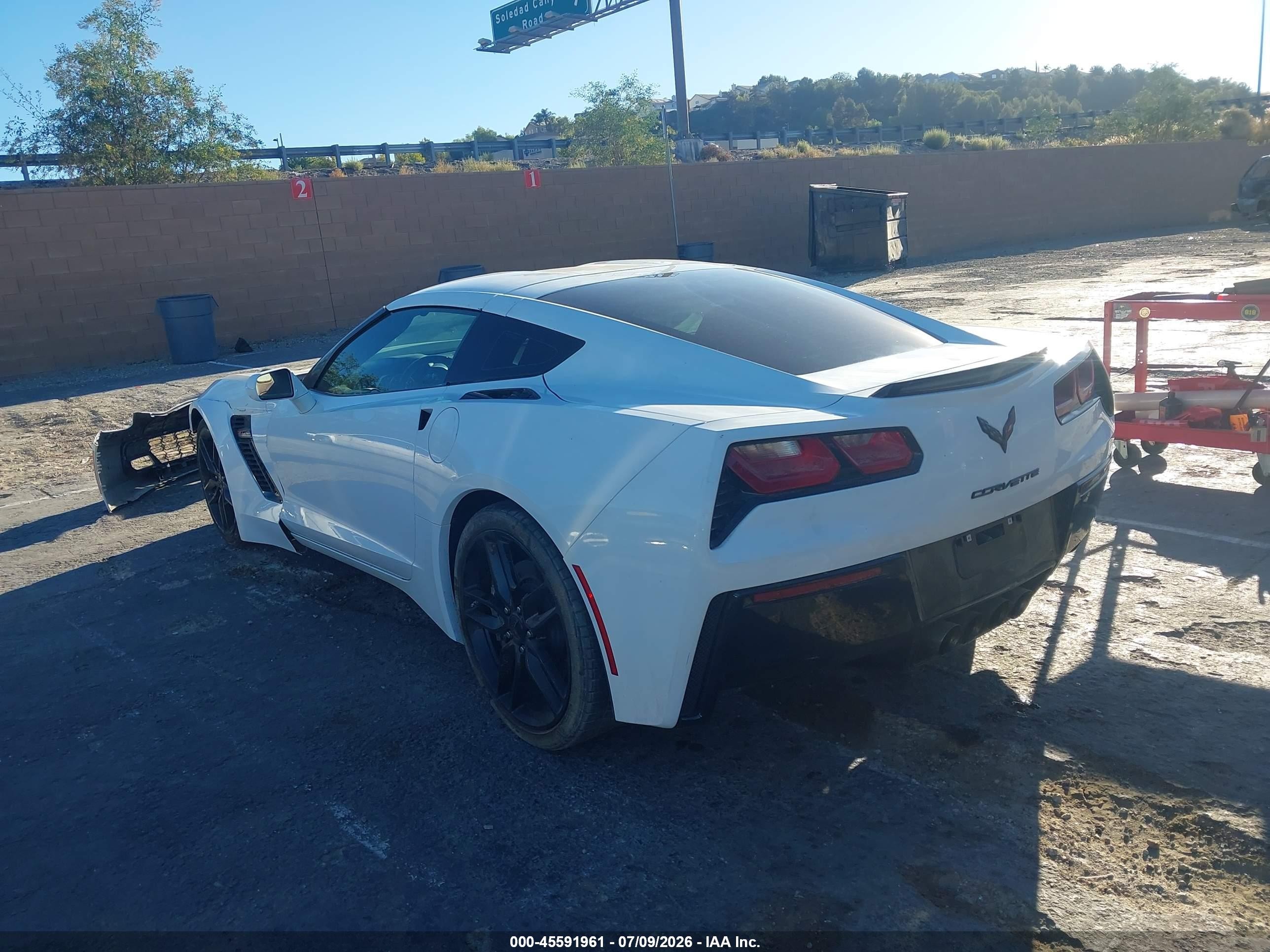 2019 Chevrolet Corvette Stingray VIN 1G1YB2D75K5100805 IAAI salvage auction — Unknown, Salvage (California), sold $19,300 on 2026-09-13 (photo 3)