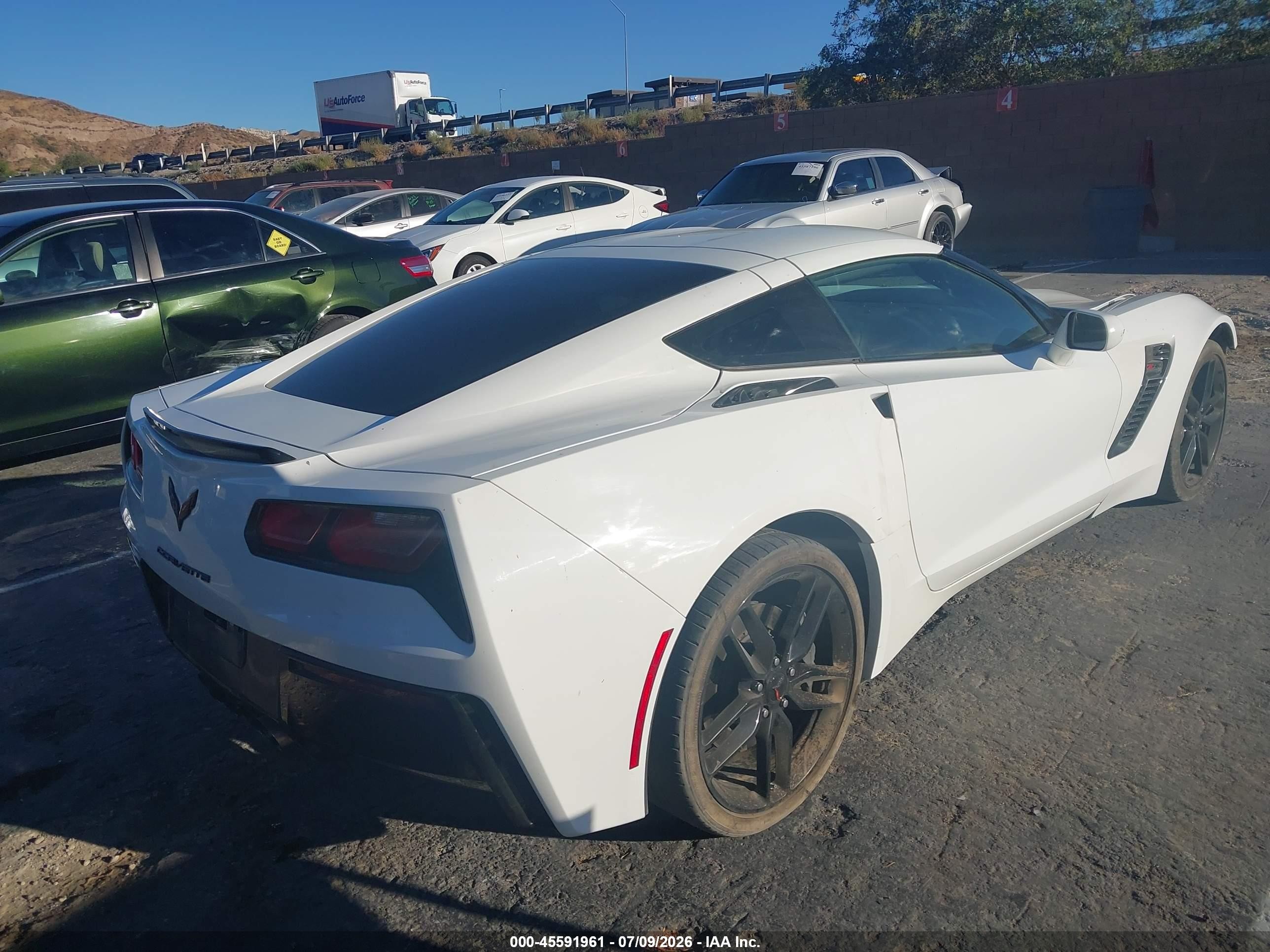 2019 Chevrolet Corvette Stingray VIN 1G1YB2D75K5100805 IAAI salvage auction — Unknown, Salvage (California), sold $19,300 on 2026-09-13 (photo 4)