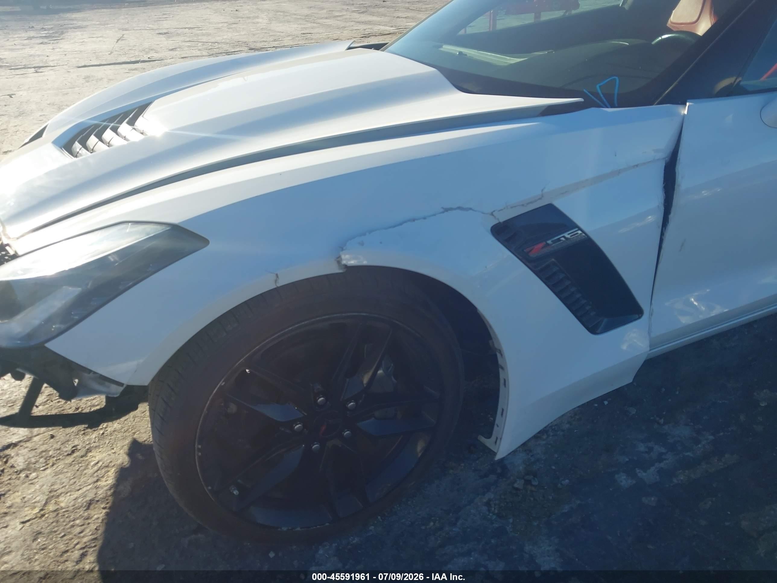 2019 Chevrolet Corvette Stingray VIN 1G1YB2D75K5100805 IAAI salvage auction — Unknown, Salvage (California), sold $19,300 on 2026-09-13 (photo 6)