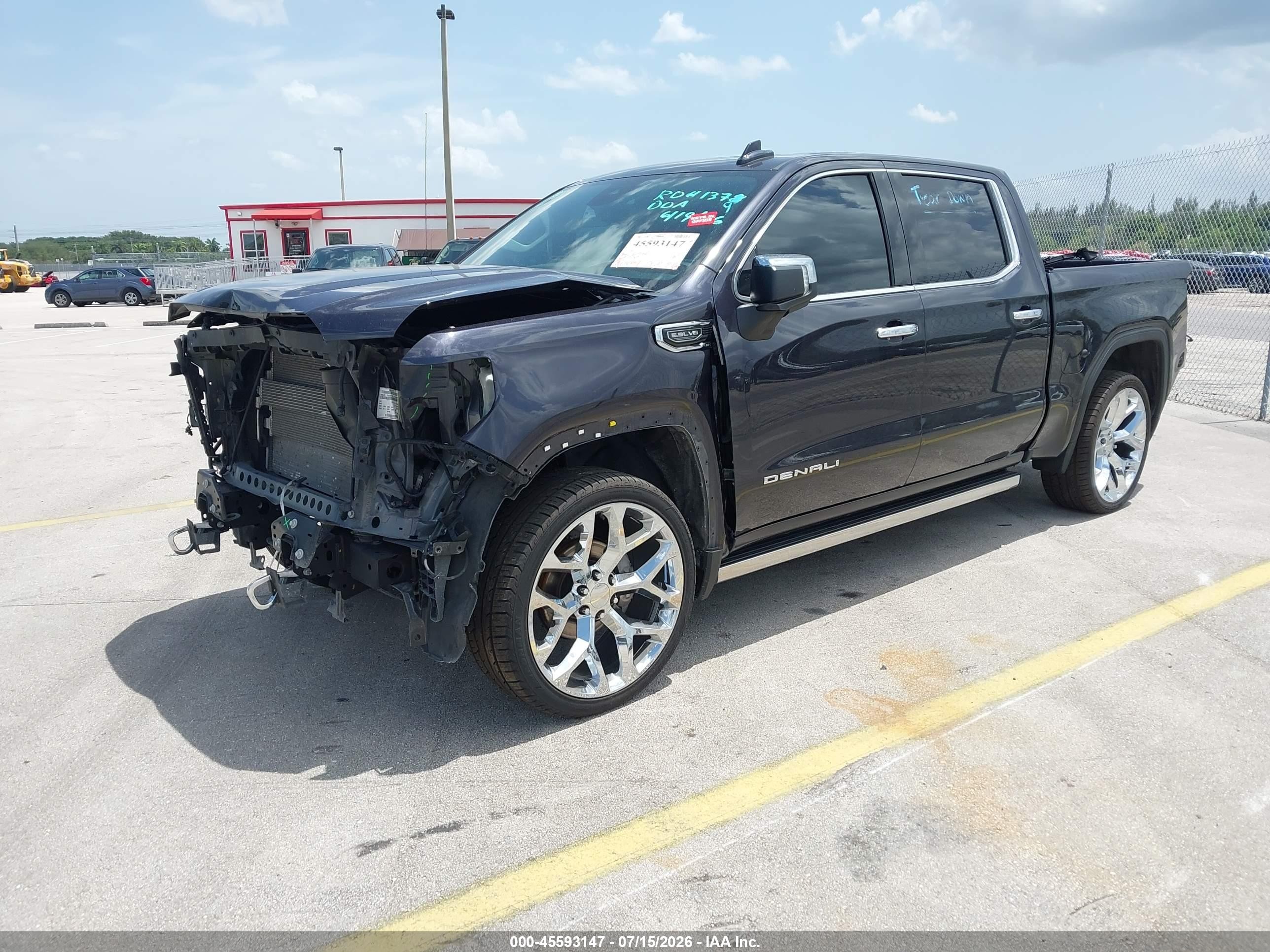 2023 Gmc SIERRA VIN 3GTUUGED8PG325897 IAAI salvage auction — Front & Rear, Rebuildable (Florida), sold $22,100 on 2026-08-20 (photo 2)