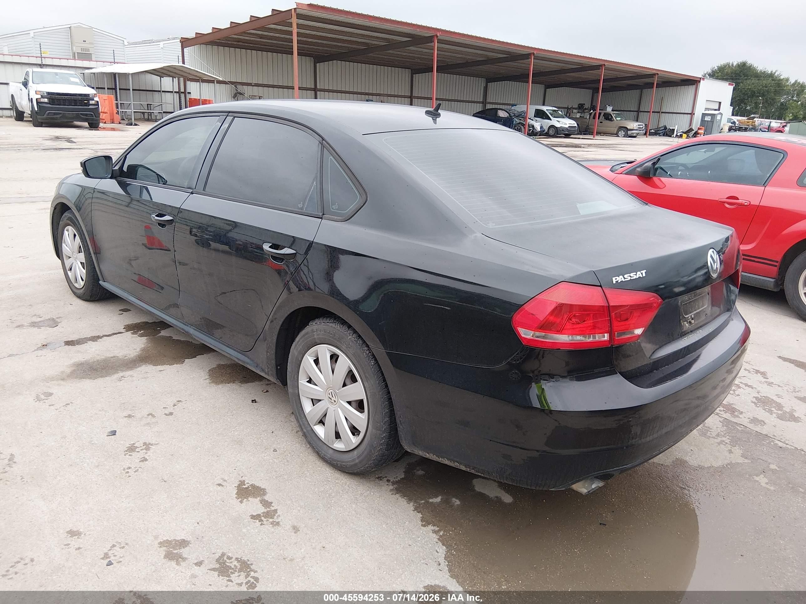 2013 Volkswagen Passat VIN 1VWAP7A30DC037939 IAAI salvage auction — Unknown, Original (Texas), sold $1,250 on 2026-09-14 (photo 3)