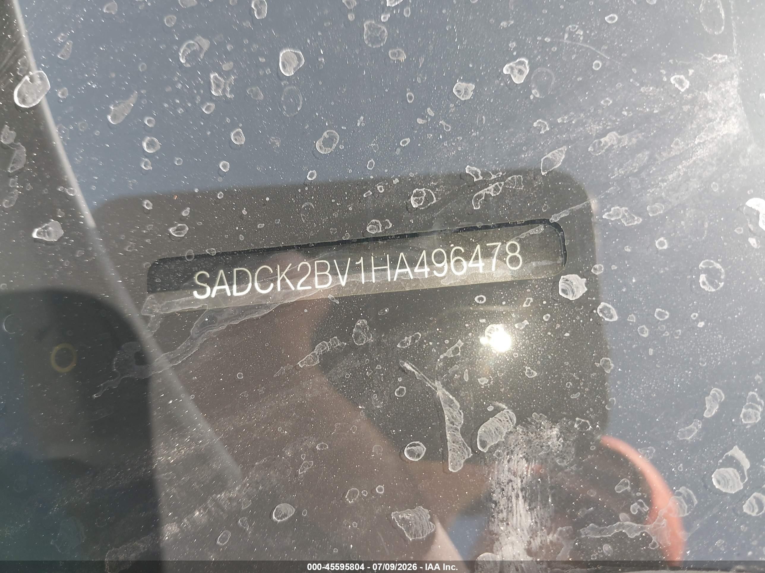 2017 Jaguar F-pace VIN SADCK2BV1HA496478 IAAI salvage auction — Unknown, Original (Texas), sold $4,850 on 2026-09-23 (photo 9)