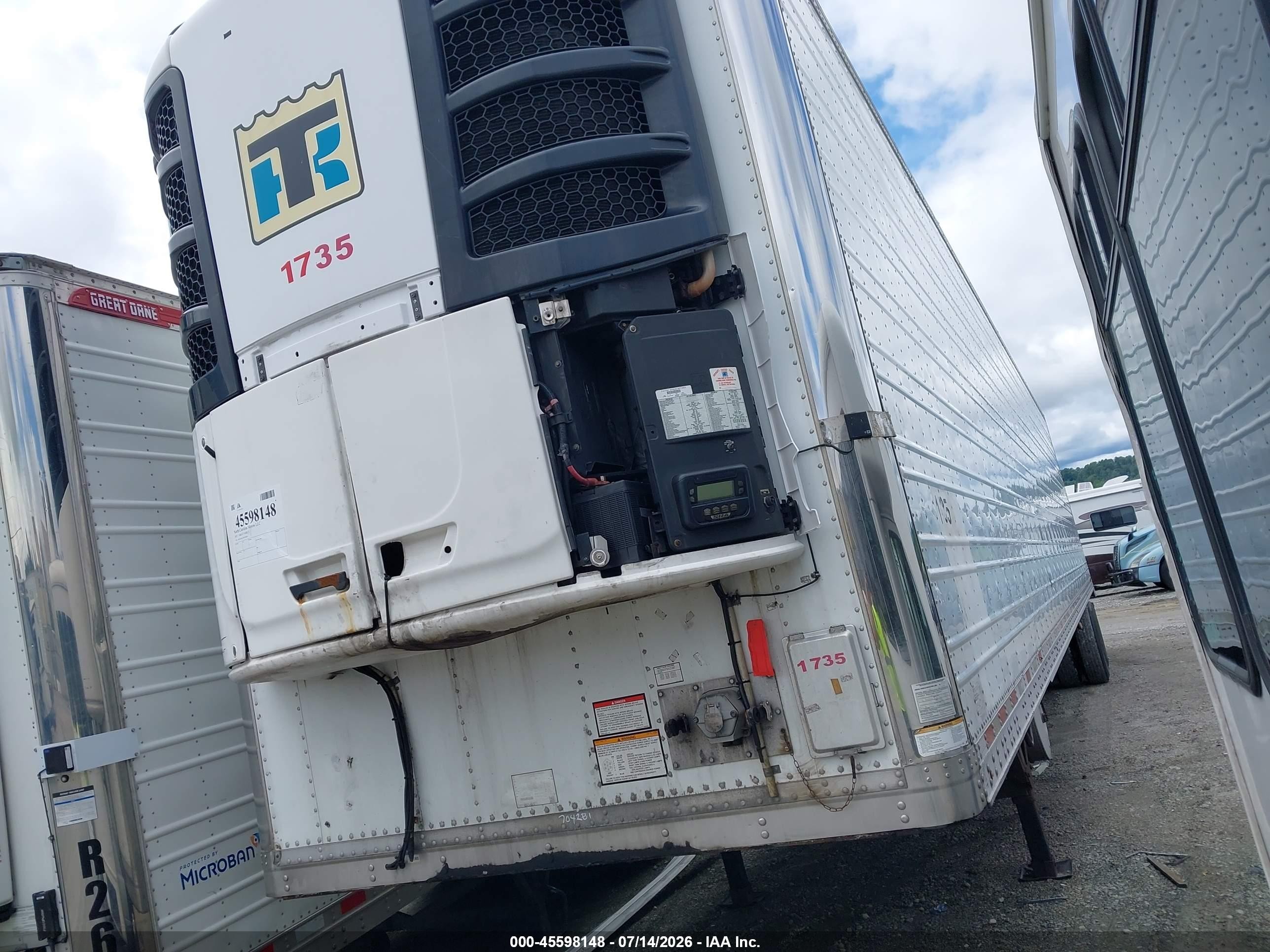 2017 Great Dane Trailers Trailer VIN 1GRAA0621HW704281 IAAI salvage auction — Unknown, Clear (Oklahoma), sold $9,000 on 2026-09-30 (photo 2)