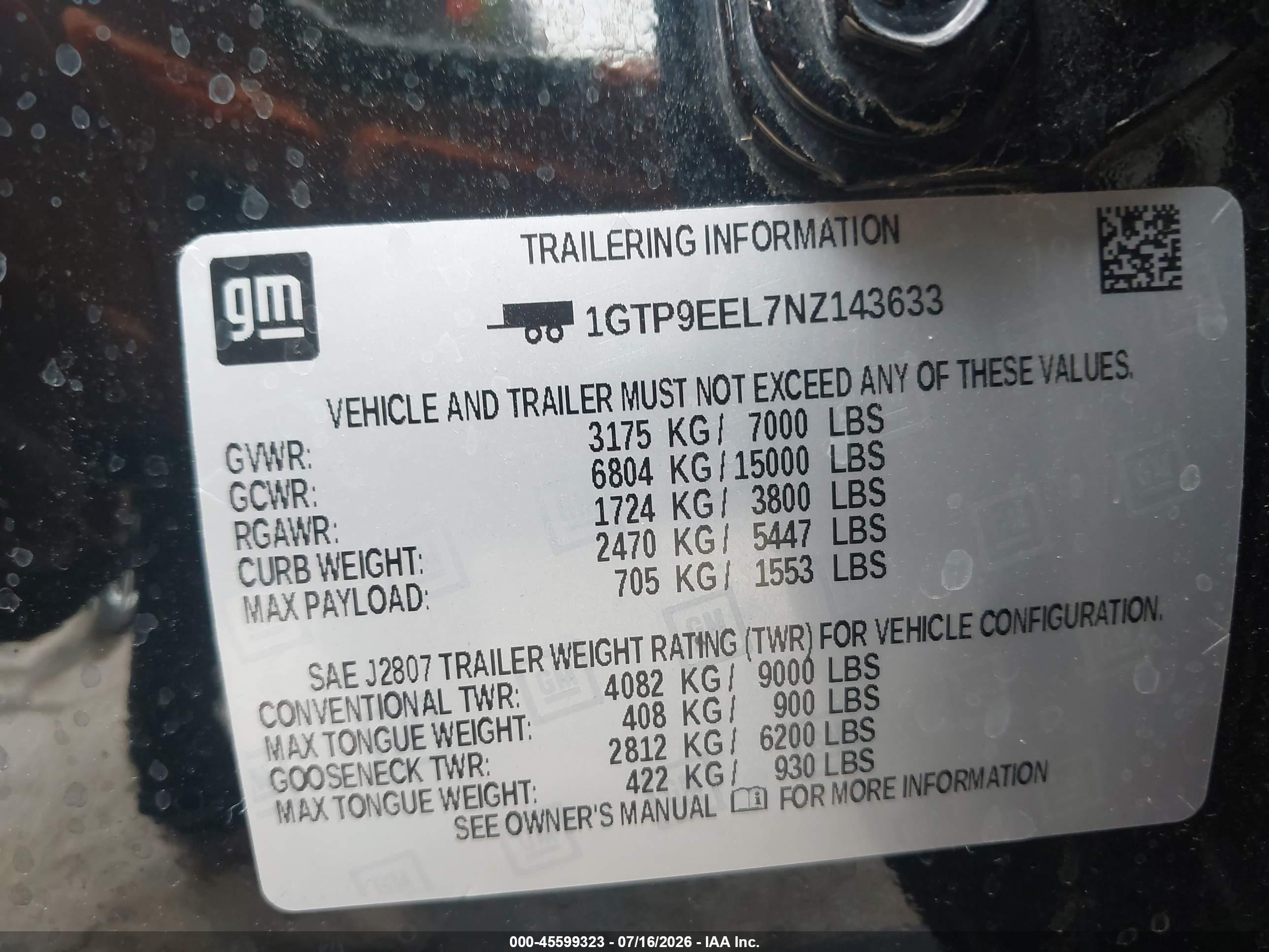 2022 GMC Sierra 1500 Limited VIN 1GTP9EEL7NZ143633 IAAI salvage auction — Hail, Salvage (Missouri), sold $24,100 on 2026-08-22 (photo 9)