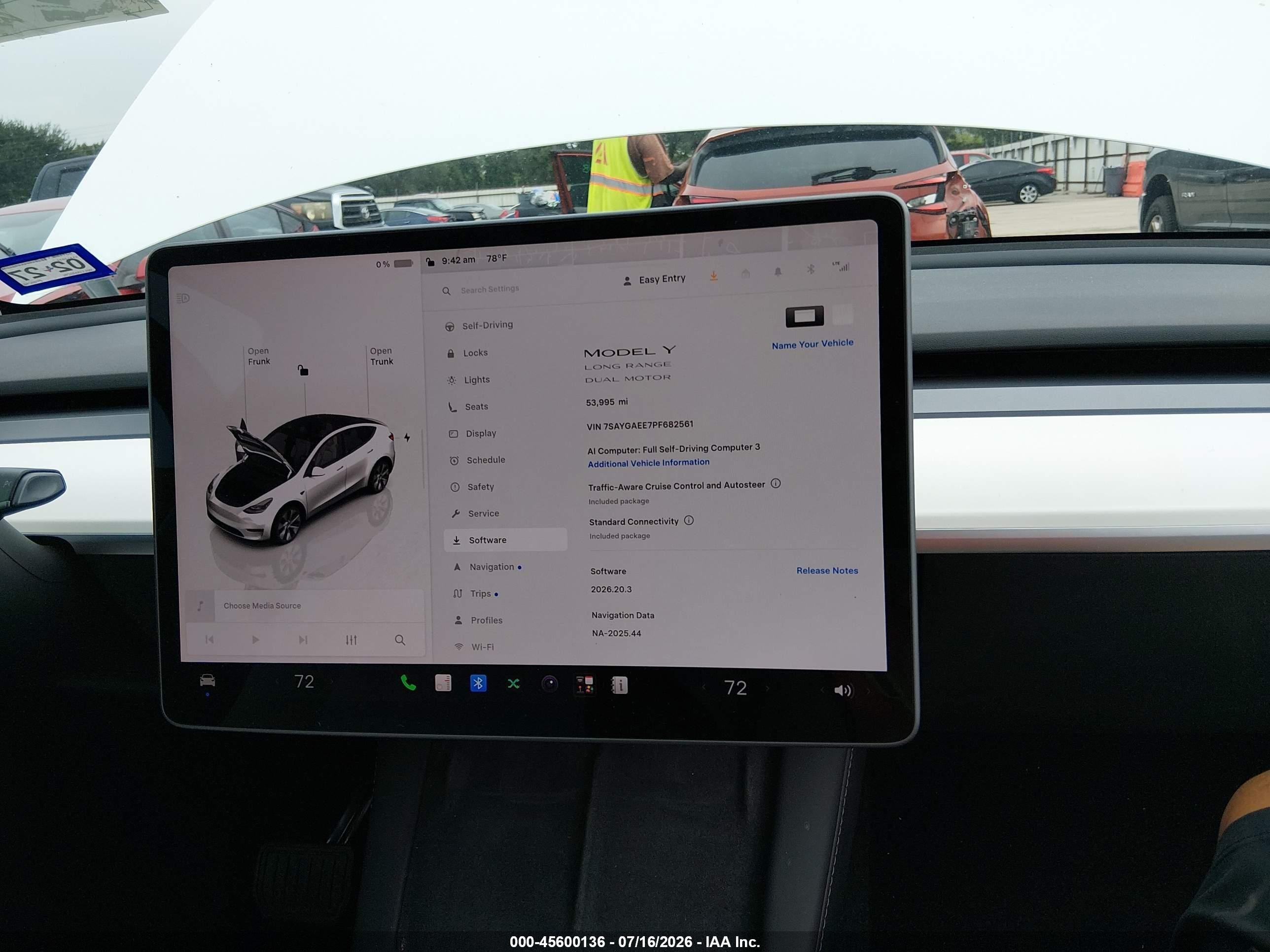 2023 Tesla Model y VIN 7SAYGAEE7PF682561 IAAI salvage auction — Rear End, Salvage (Texas), sold $13,100 on 2026-09-29 (photo 7)