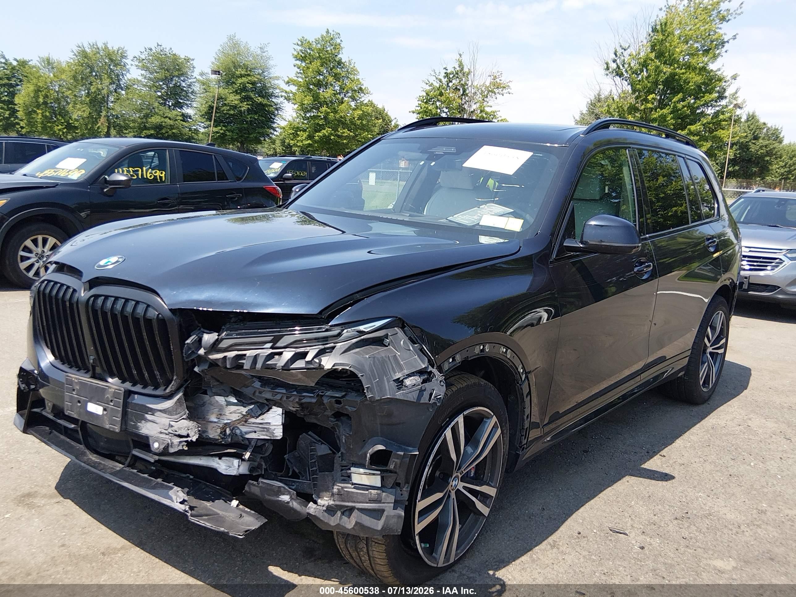 2023 BMW X7 VIN 5UX23EM09P9S07126 IAAI salvage auction — Front & Rear, Mv-907A (New York), sold $31,250 on 2026-08-21 (photo 2)