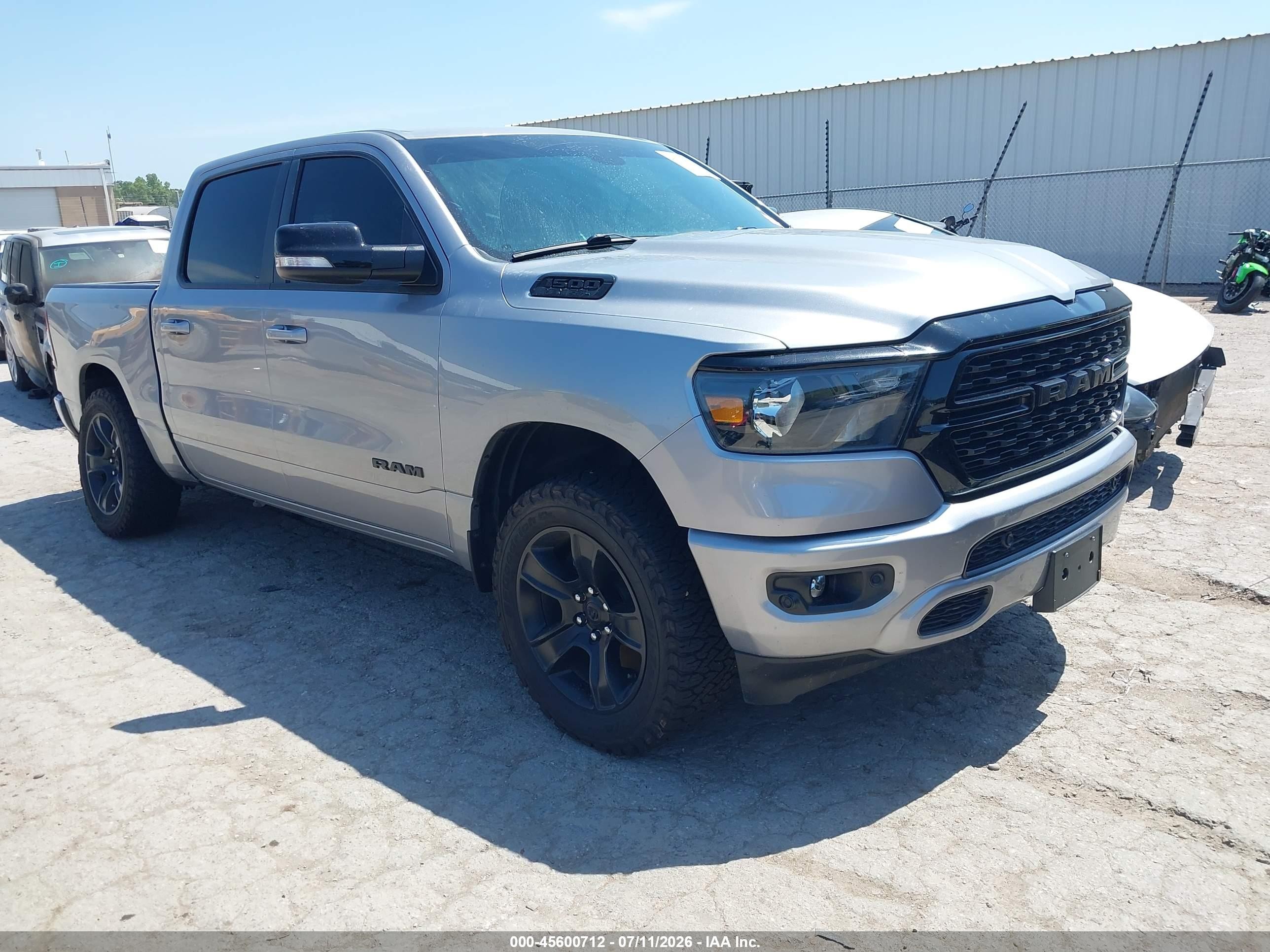 2022 Ram 1500 VIN 1C6SRFFT5NN220531 IAAI salvage auction — Rear End, Clear (Oklahoma), sold $11,050 on 2026-09-09 (photo 1)
