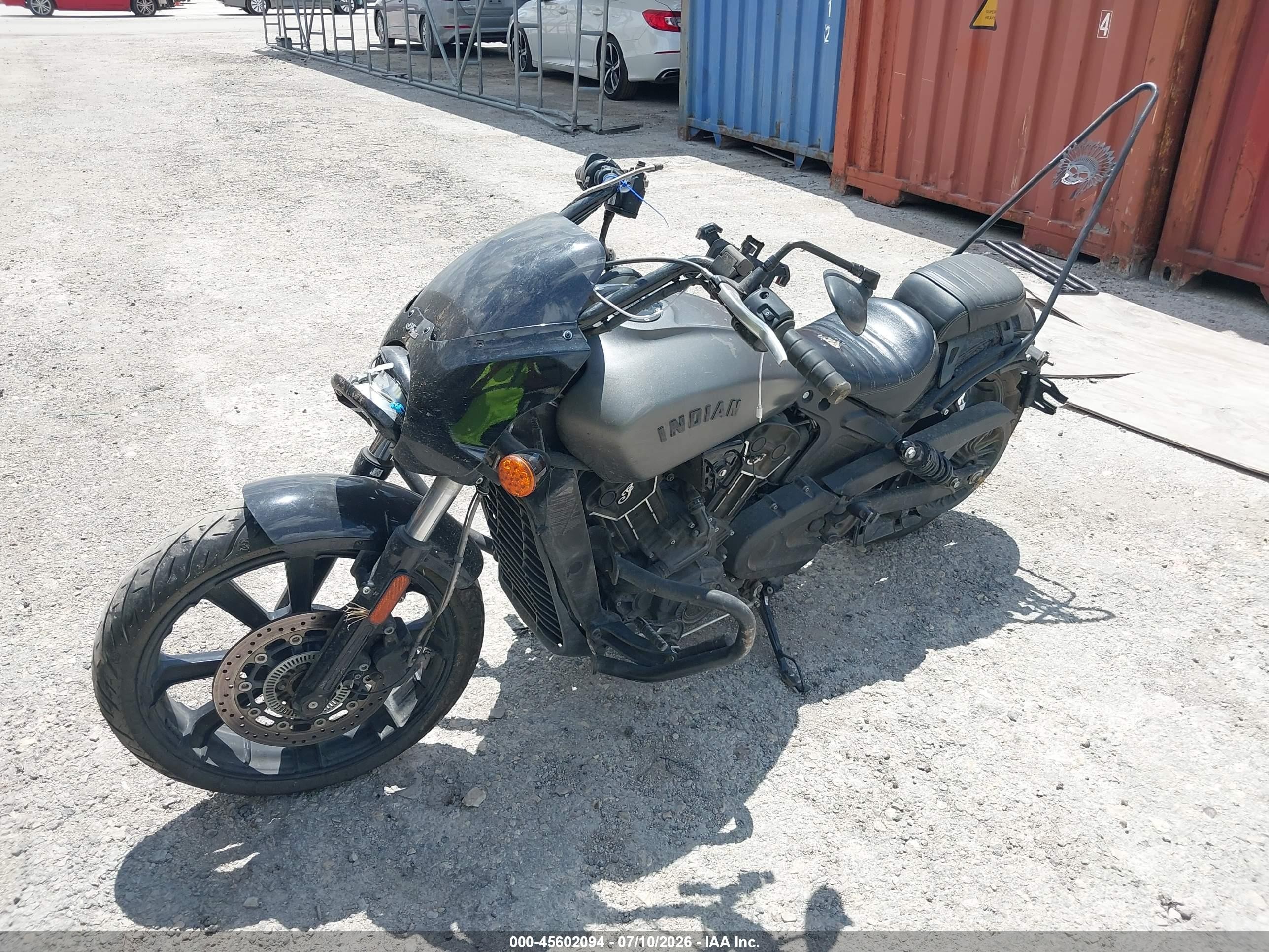 2023 Indian Motorcycle Co. SCOUT VIN 56KMTC116P3198376 IAAI salvage auction — Front & Rear, Salvage (Texas), sold $3,150 on 2026-09-10 (photo 2)