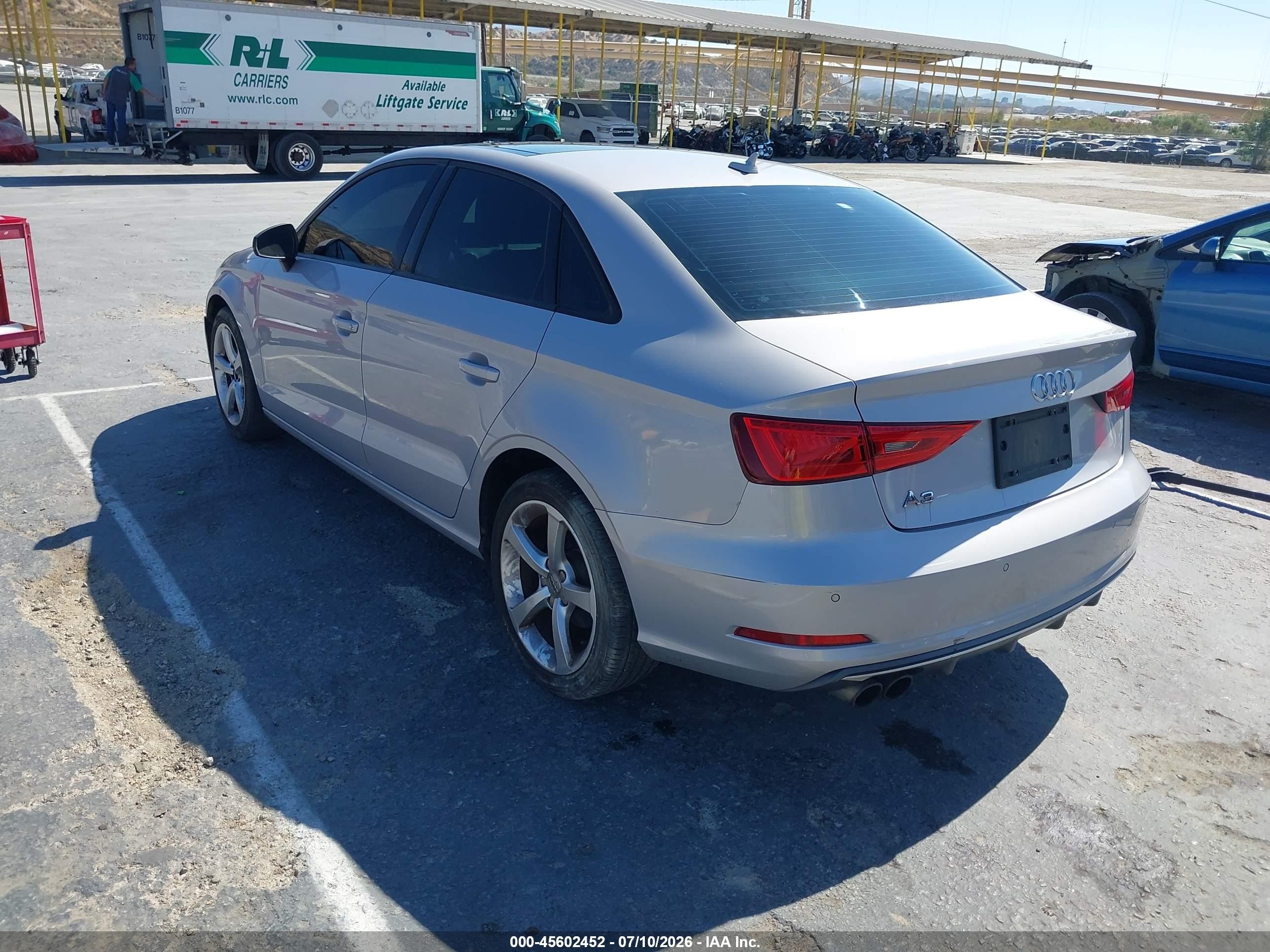 2016 Audi A3 VIN WAUA7GFF6G1063349 IAAI salvage auction — Unknown, Salvage (California), sold $1,550 on 2026-09-13 (photo 3)