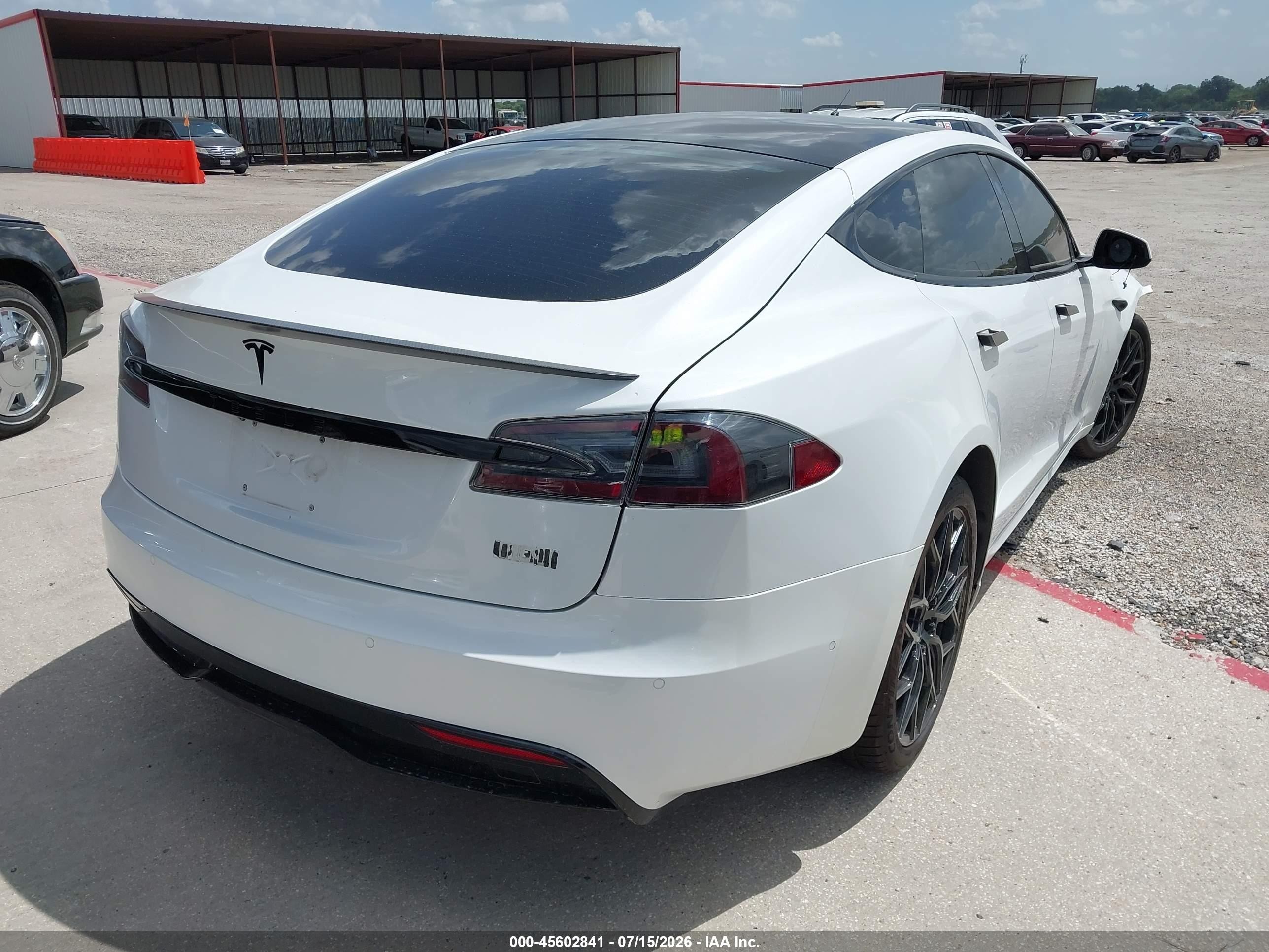 2021 Tesla Model s VIN 5YJSA1E61MF452586 IAAI salvage auction — Front End, Original (Texas), sold $20,200 on 2026-08-30 (photo 4)