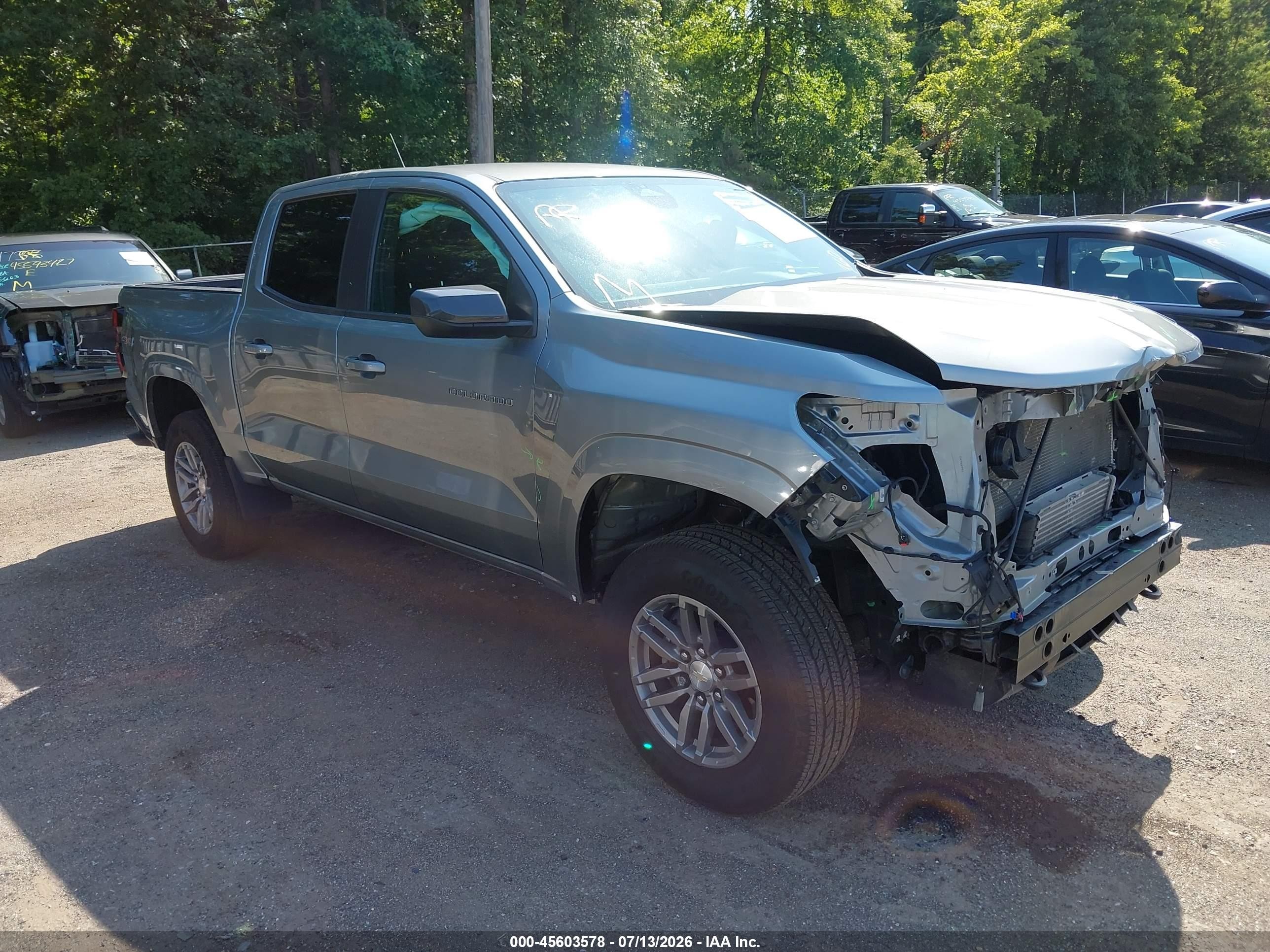 2023 Chevrolet Colorado VIN 1GCPTCEK2P1133543 IAAI salvage auction — Front End, Salvage - Greater Than 75% (Maryland), sold $8,600 on 2026-09-04 (photo 1)