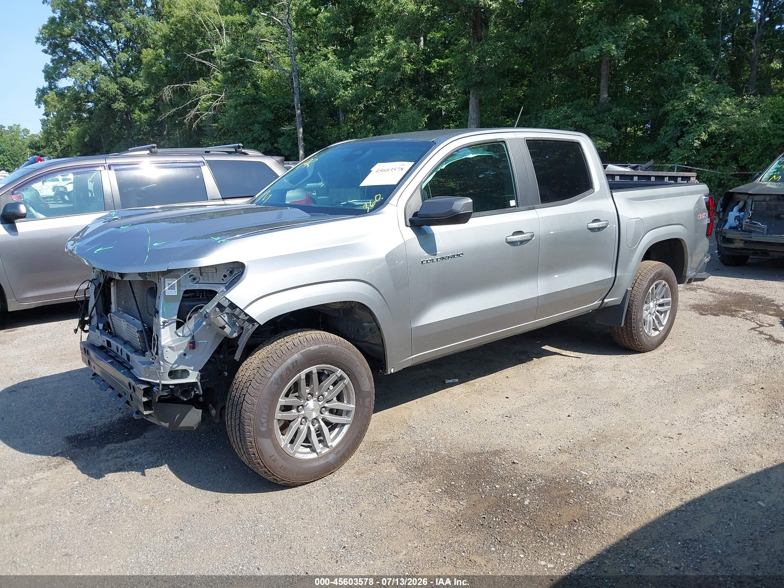 2023 Chevrolet Colorado VIN 1GCPTCEK2P1133543 IAAI salvage auction — Front End, Salvage - Greater Than 75% (Maryland), sold $8,600 on 2026-09-04 (photo 2)