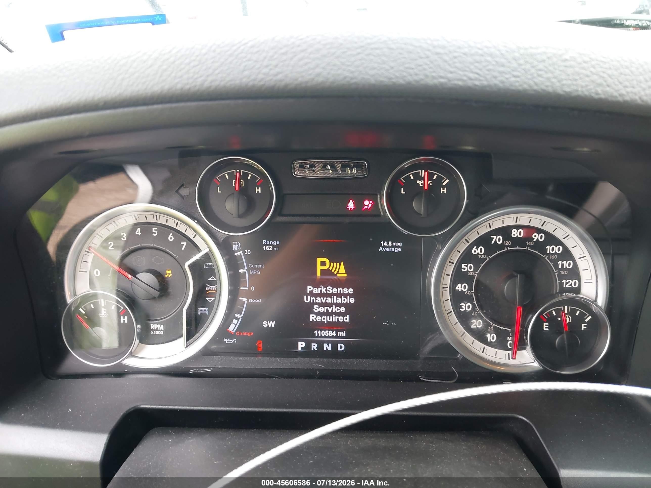 2017 Ram 1500 VIN 1C6RR7LT3HS613118 IAAI salvage auction — Front End, Original (Texas), sold $4,500 on 2026-10-11 (photo 7)