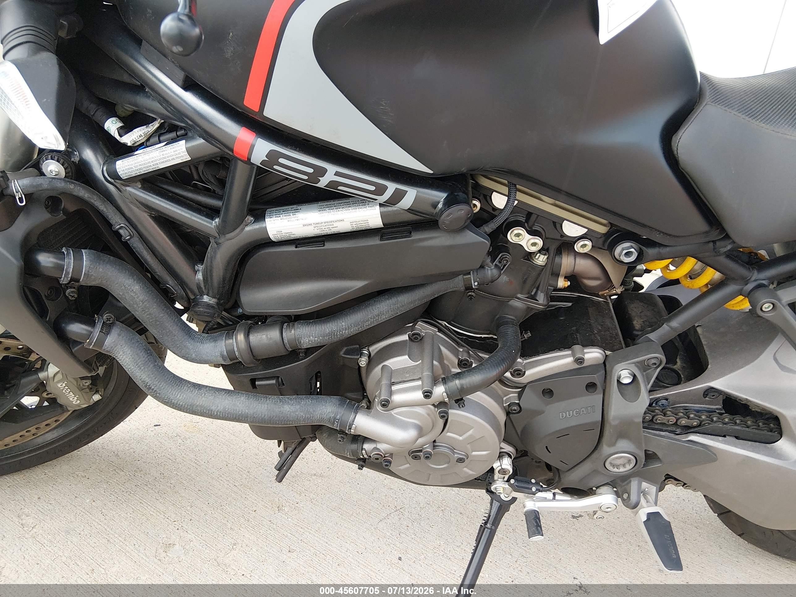2021 Ducati MONSTER VIN ZDMMACLS9MB008626 IAAI salvage auction — All Over, Original (Texas), sold $2,950 on 2026-10-03 (photo 9)