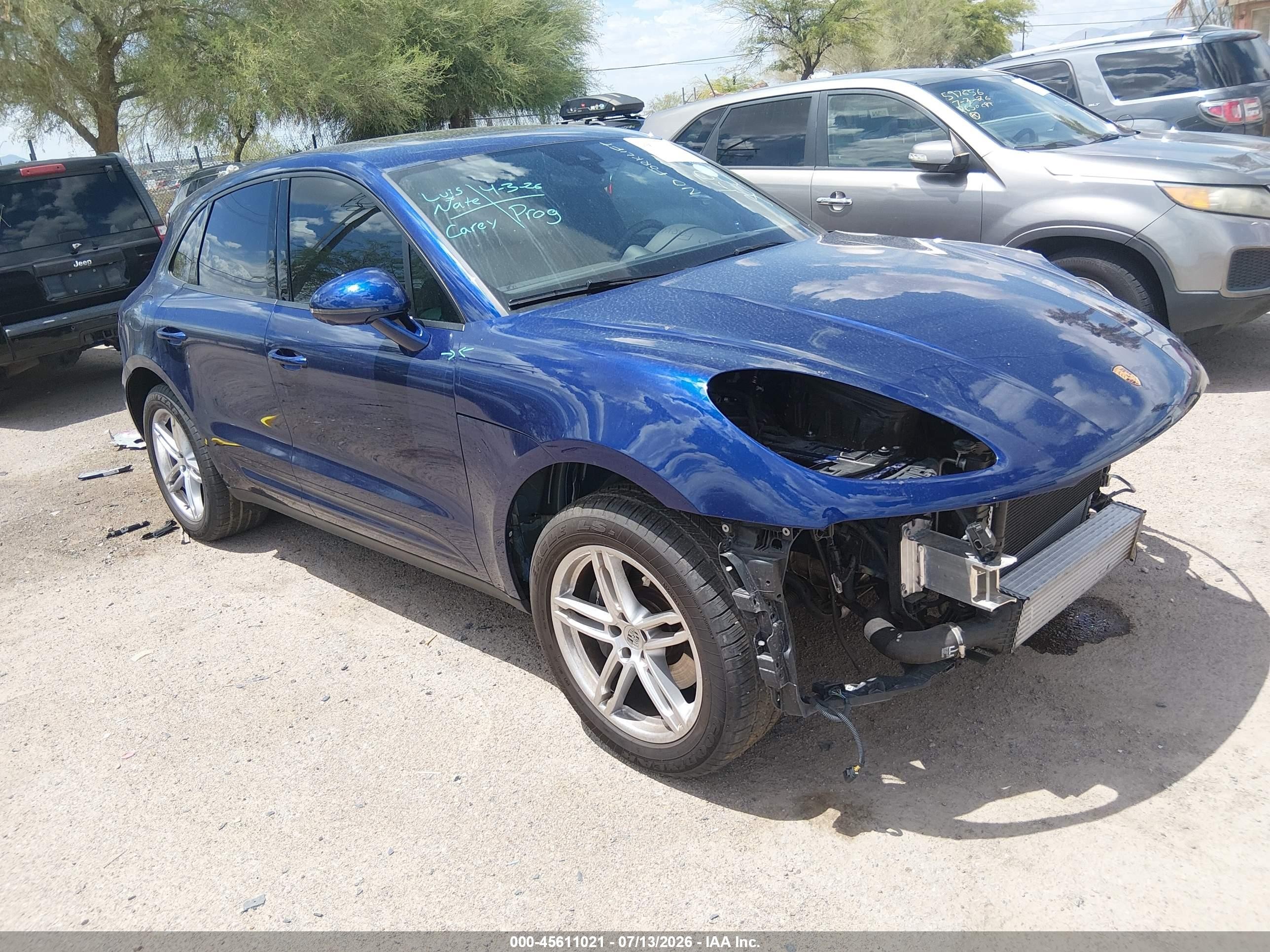 2025 Porsche Macan VIN WP1AA2A58SLB09488 IAAI salvage auction — Front End, Salvage (Arizona), sold $18,200 on 2026-08-10 (photo 1)