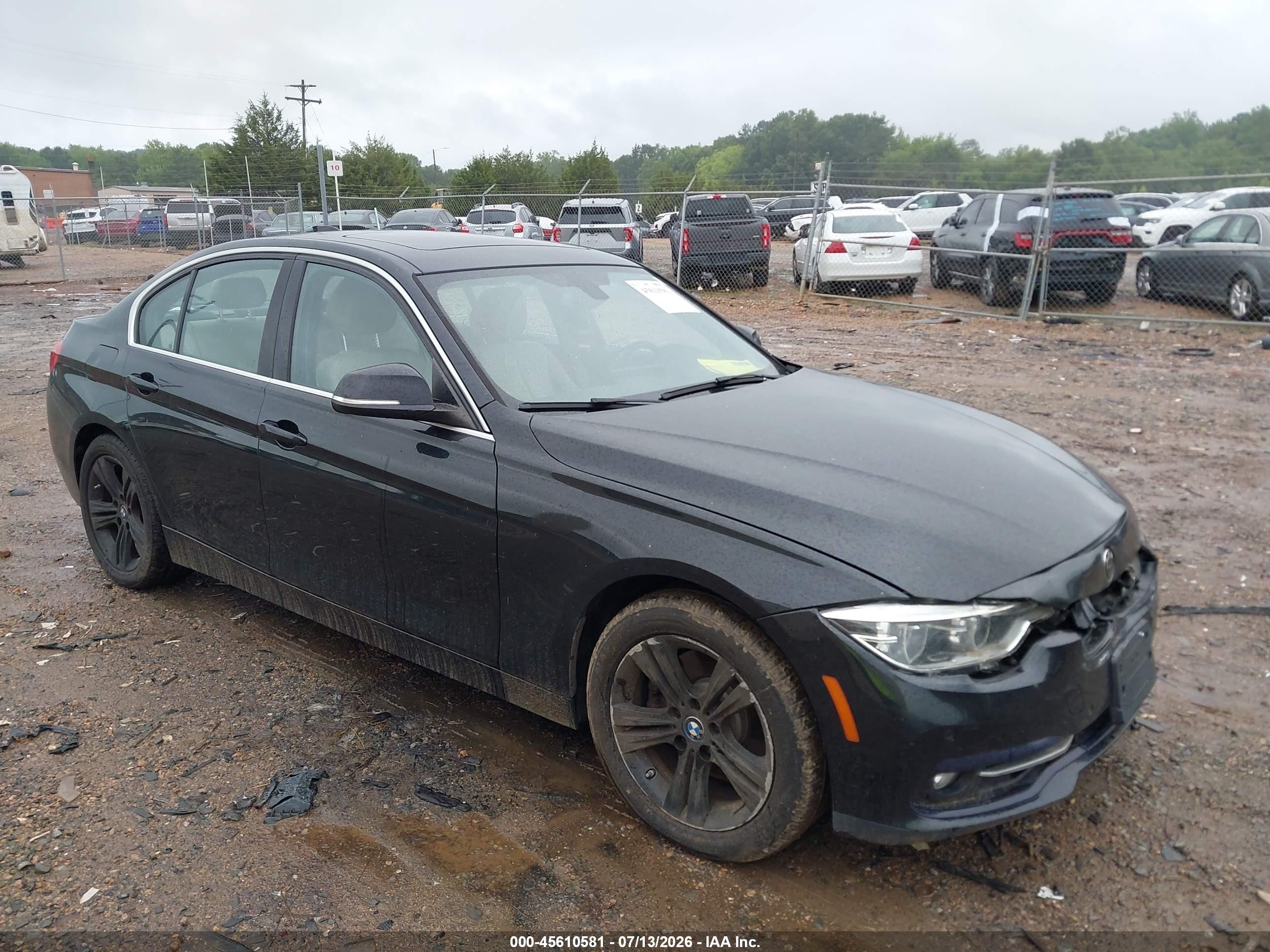 2017 BMW 3 Series VIN WBA8E1C50HK480362 IAAI salvage auction — Front End, Salvage (North Carolina), sold $5,600 on 2026-08-20 (photo 1)