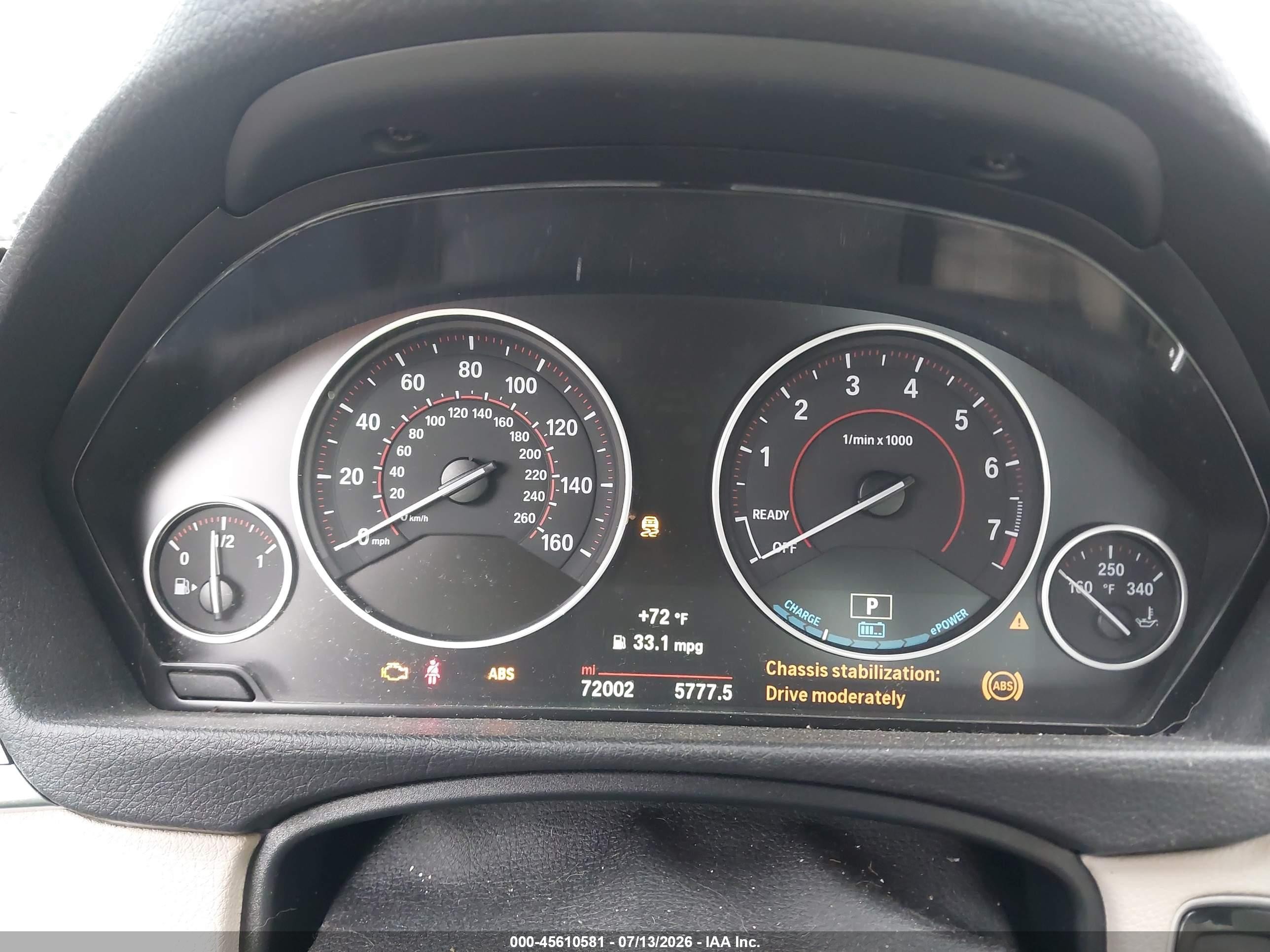 2017 BMW 3 Series VIN WBA8E1C50HK480362 IAAI salvage auction — Front End, Salvage (North Carolina), sold $5,600 on 2026-08-20 (photo 7)