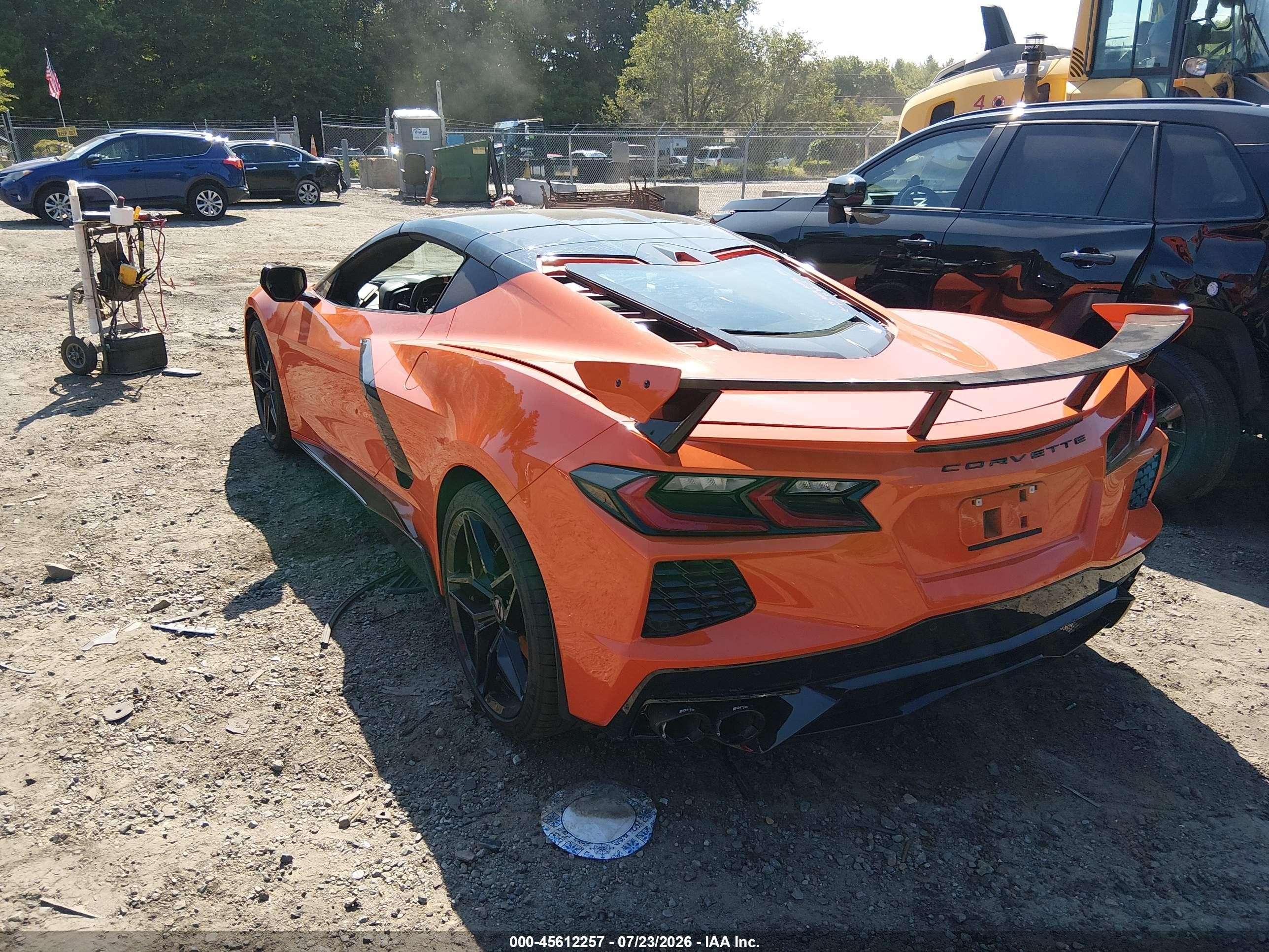 2020 Chevrolet Corvette Stingray VIN 1G1Y82D45L5114578 IAAI salvage auction — Side, Salvage (Massachusetts), sold $35,000 on 2026-08-23 (photo 3)