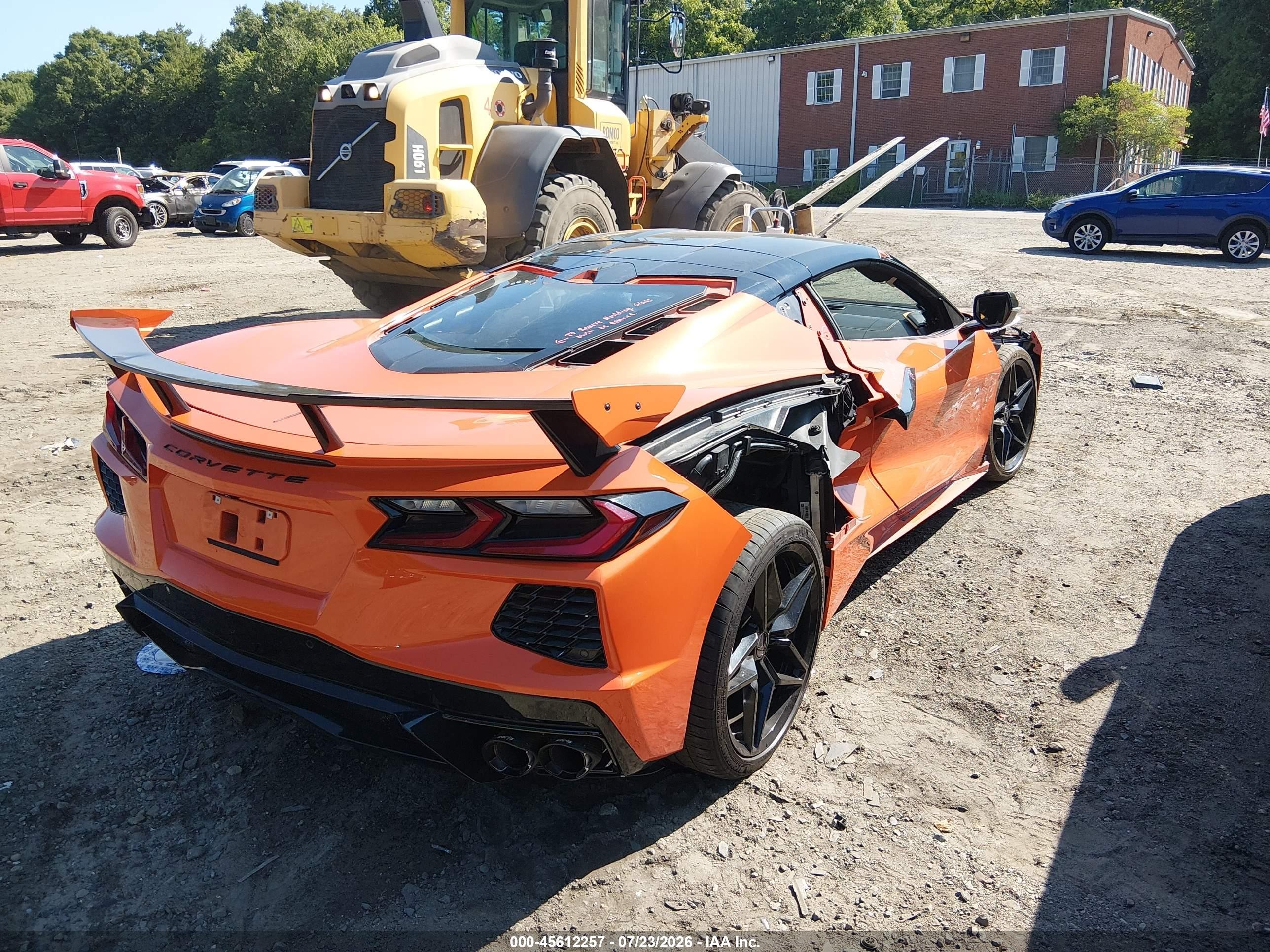 2020 Chevrolet Corvette Stingray VIN 1G1Y82D45L5114578 IAAI salvage auction — Side, Salvage (Massachusetts), sold $35,000 on 2026-08-23 (photo 4)