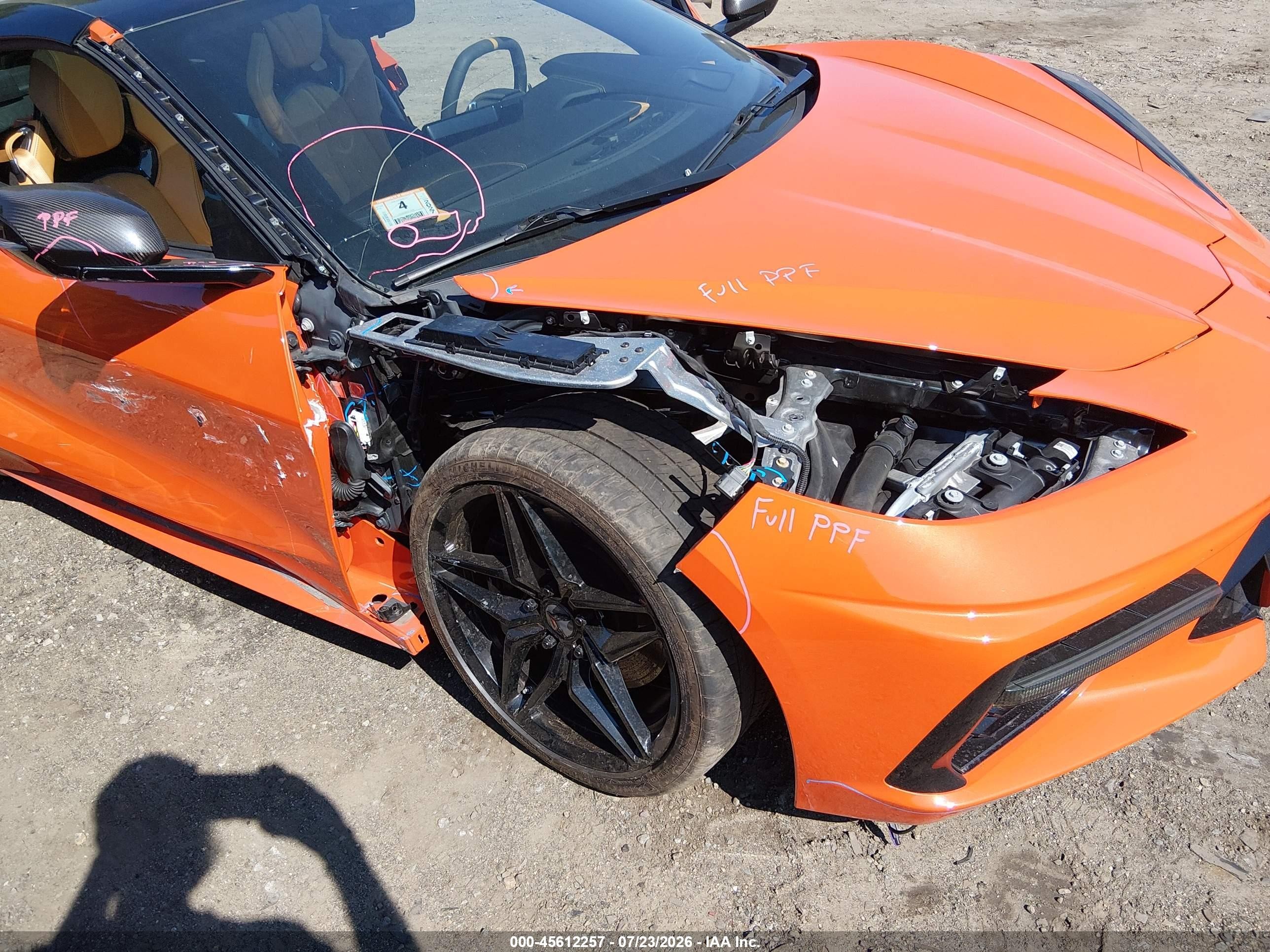 2020 Chevrolet Corvette Stingray VIN 1G1Y82D45L5114578 IAAI salvage auction — Side, Salvage (Massachusetts), sold $35,000 on 2026-08-23 (photo 6)