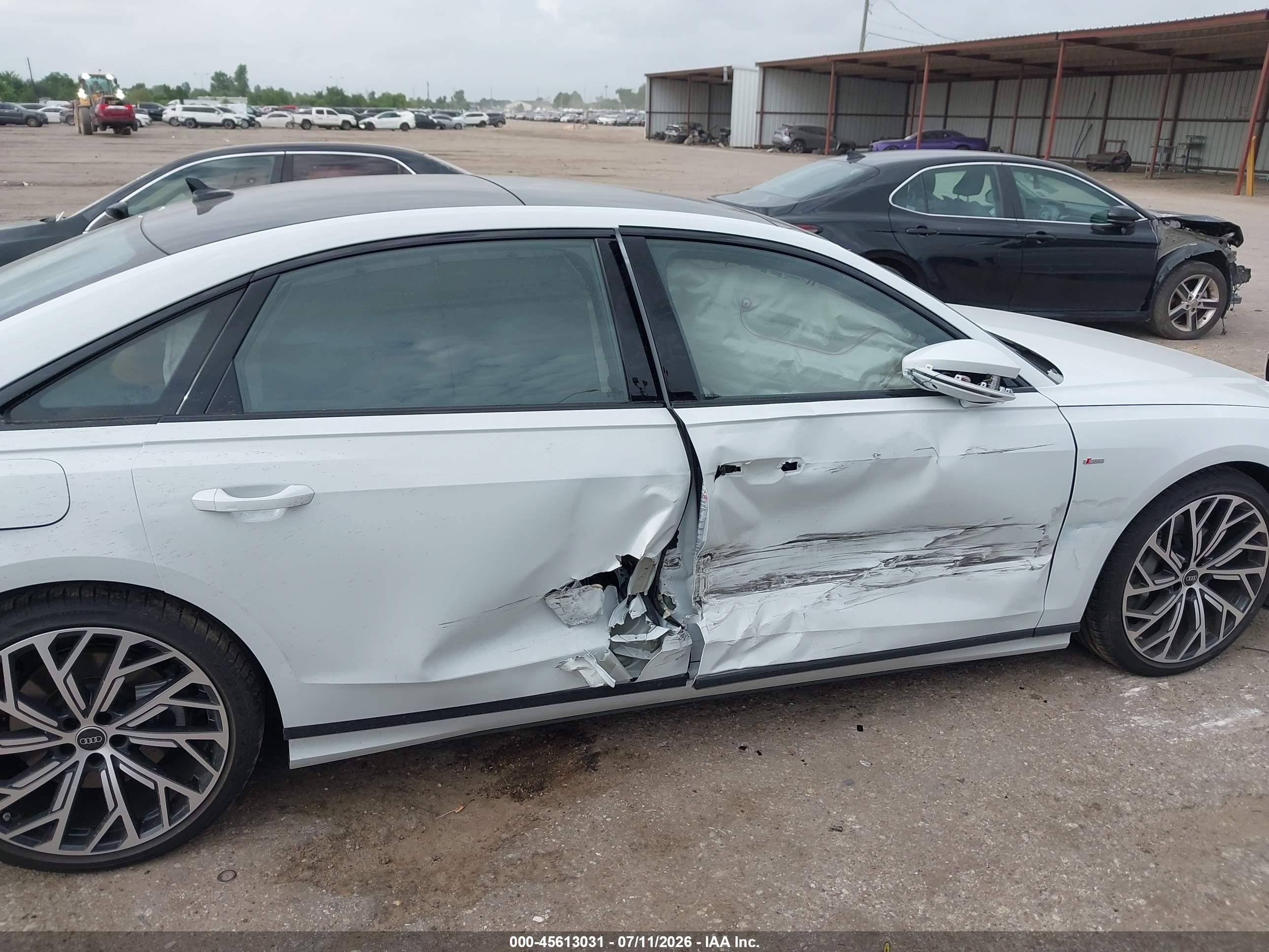 2023 Audi A8 VIN WAULDAF84PN009881 IAAI salvage auction — Side, Original (Texas), sold $27,900 on 2026-08-24 (photo 6)