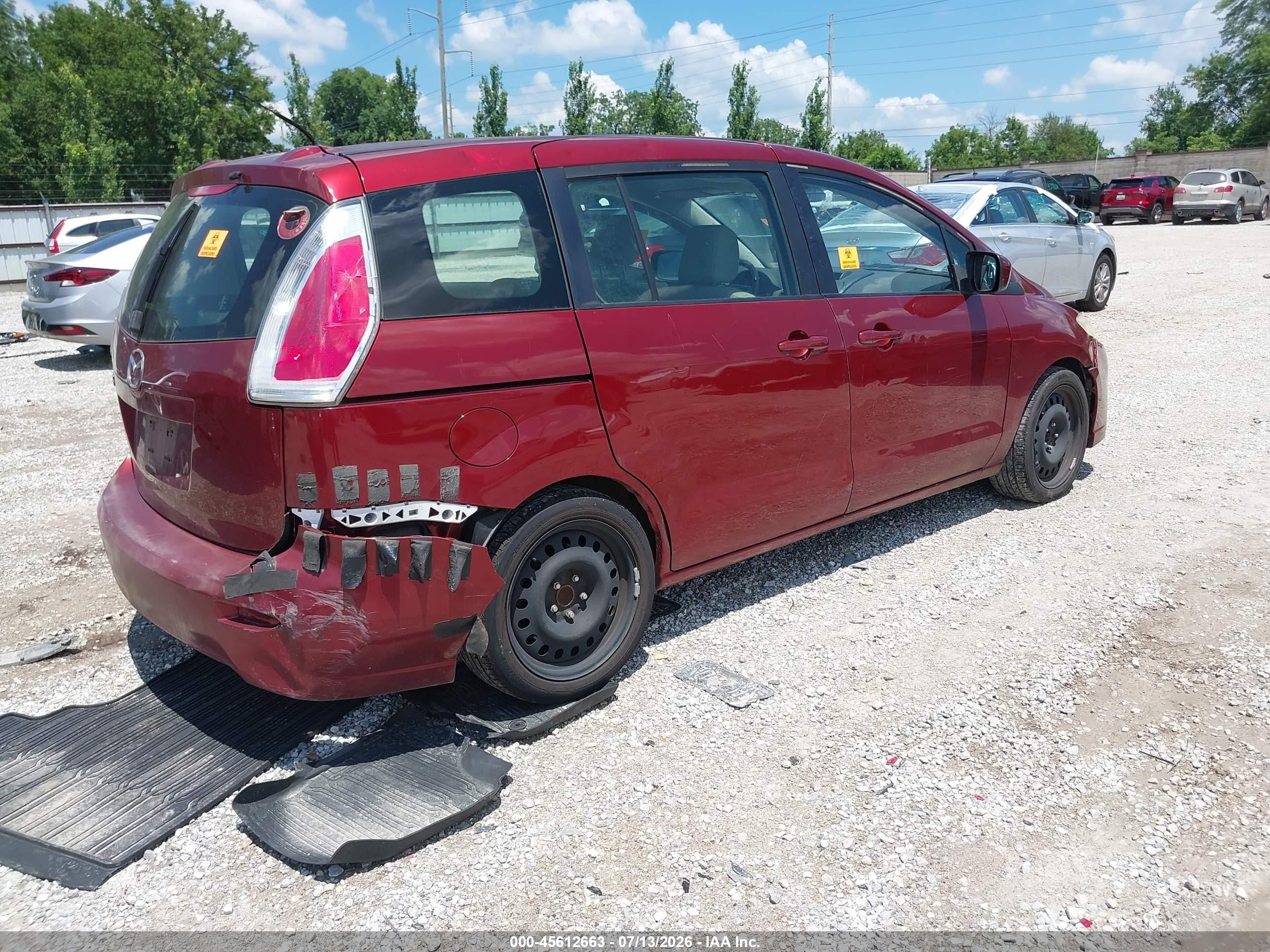 2010 Mazda 5 VIN JM1CR2W36A0373450 IAAI salvage auction — Rear End, Clear (Missouri), sold $500 on 2026-09-08 (photo 4)