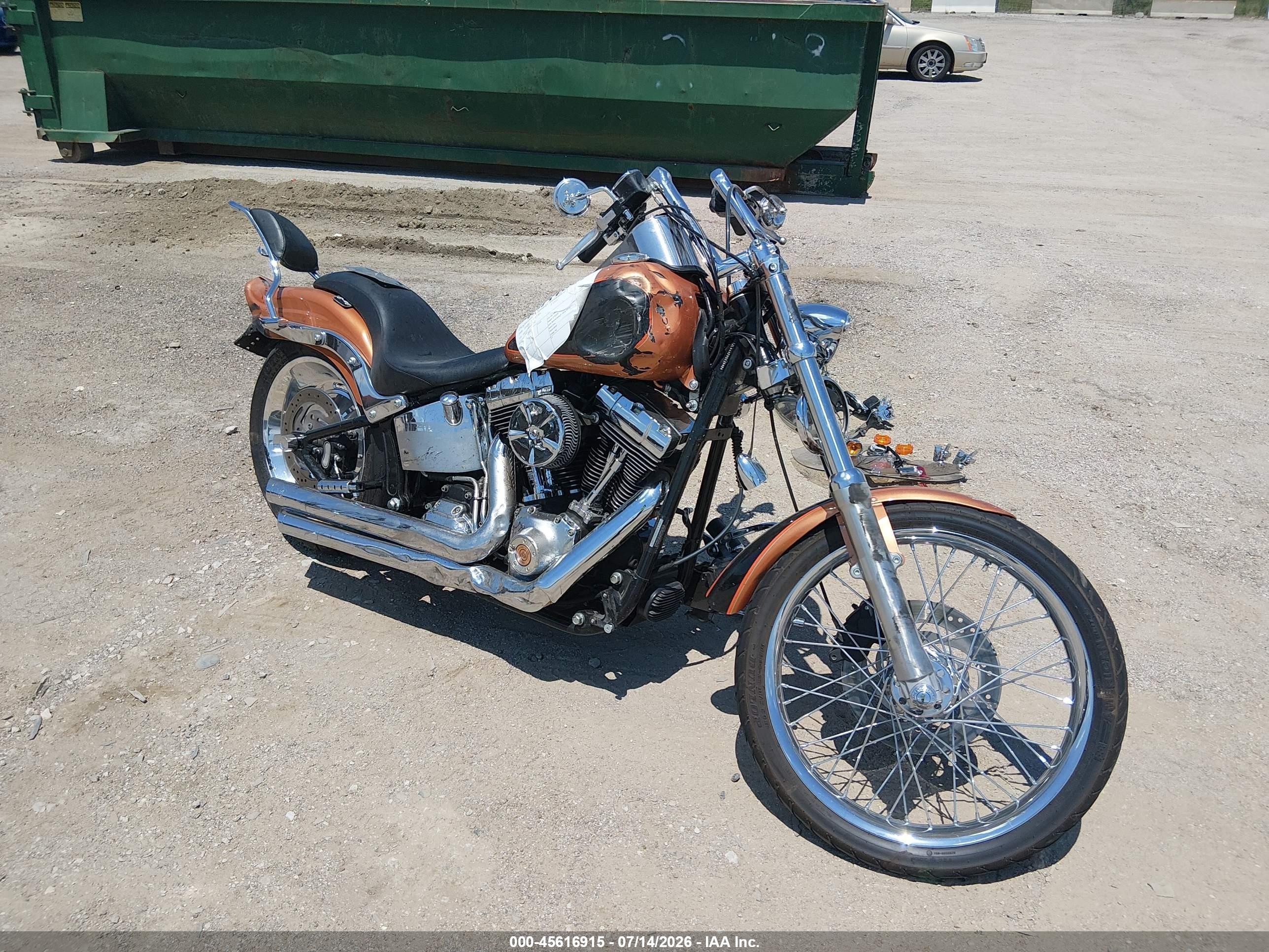 2008 Harley-davidson Softail VIN 1HD1JL5448Y021542 IAAI salvage auction — Side, Certificate Of Title (Nebraska), sold $950 on 2026-09-09 (photo 1)