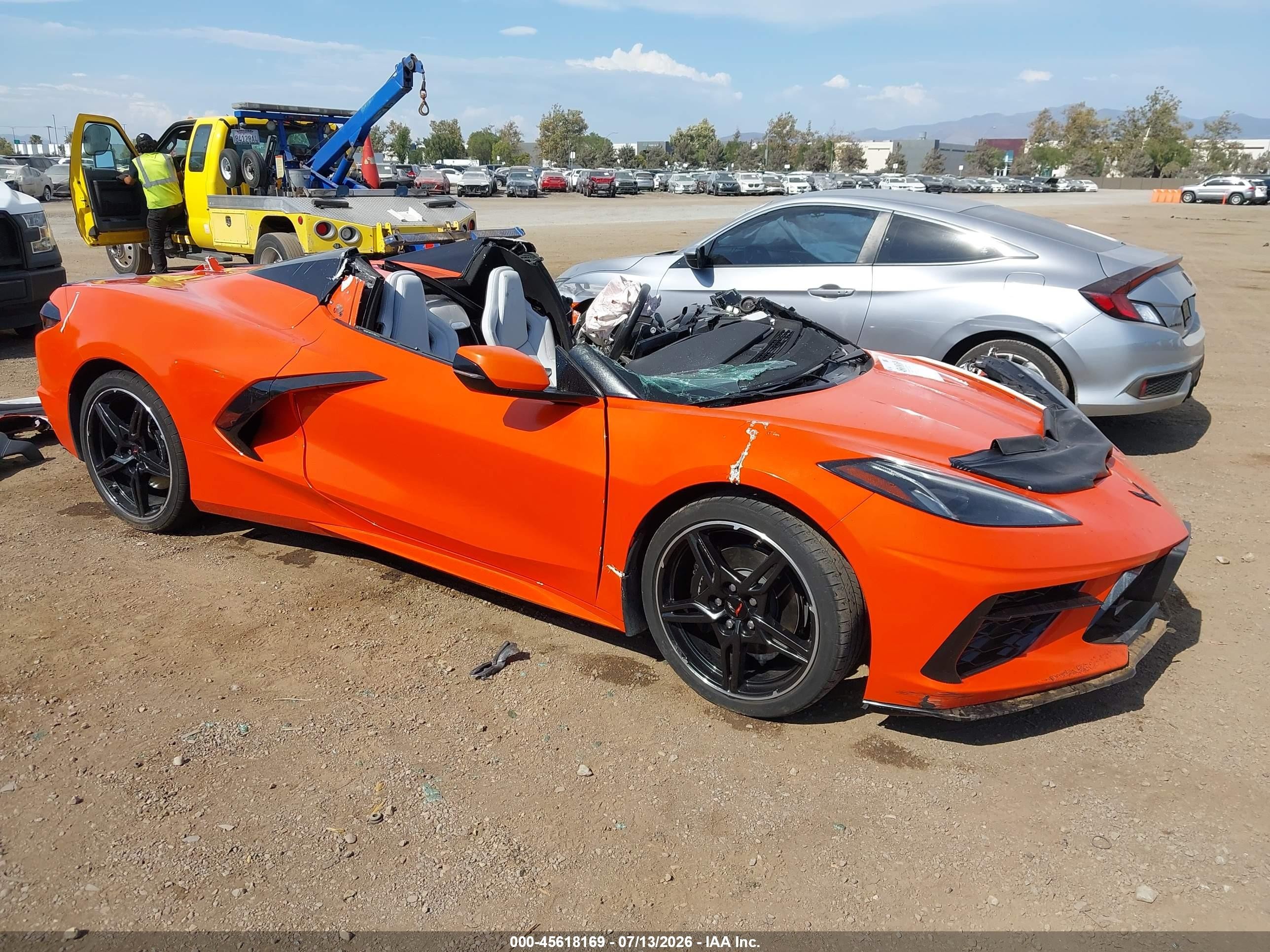 2021 Chevrolet Corvette Stingray VIN 1G1YB3D40M5109930 — IAAI salvage auction photo