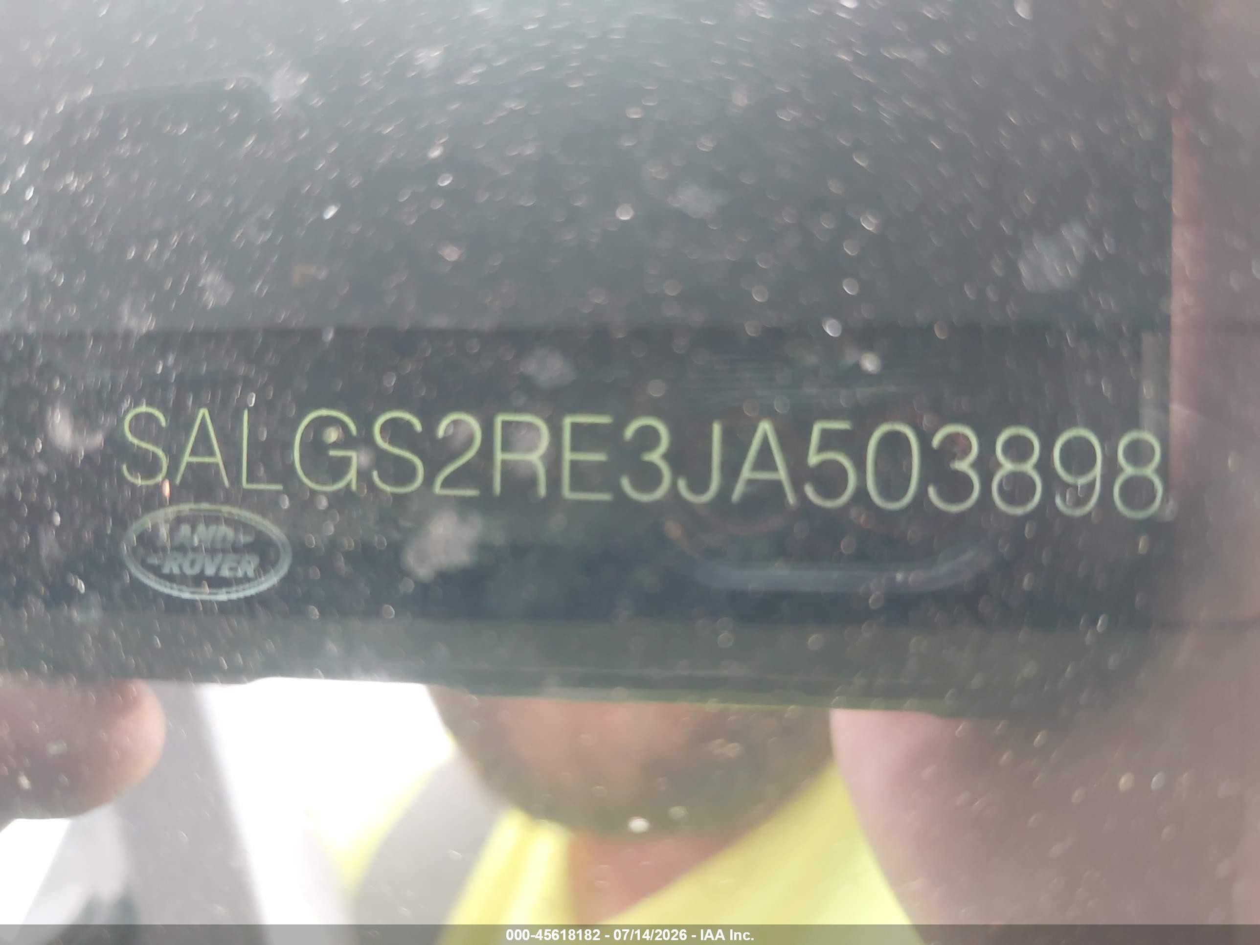 2018 Land Rover Range Rover VIN SALGS2RE3JA503898 IAAI salvage auction — Water/Flood, Salvage (Idaho), sold $7,300 on 2026-09-12 (photo 9)