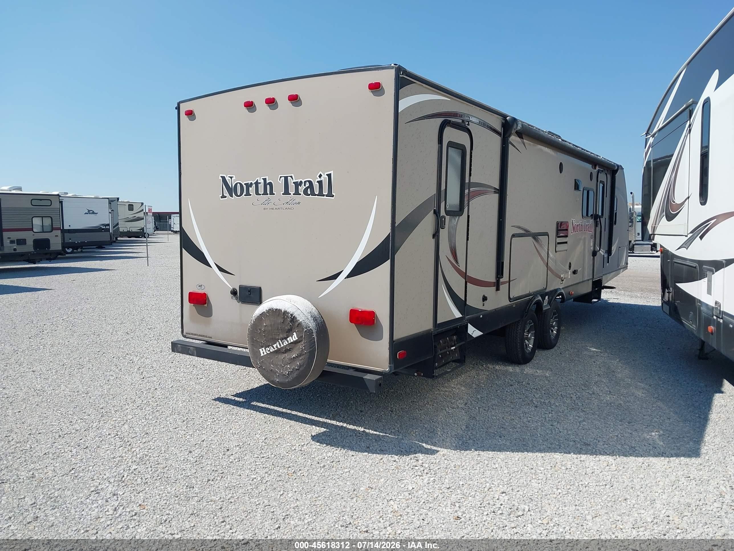 2014 Heartland Rv North Trail VIN 5SFNB3529EE273389 IAAI salvage auction — Hail, Certificate Of Title (Nebraska), sold $3,850 on 2026-09-24 (photo 4)
