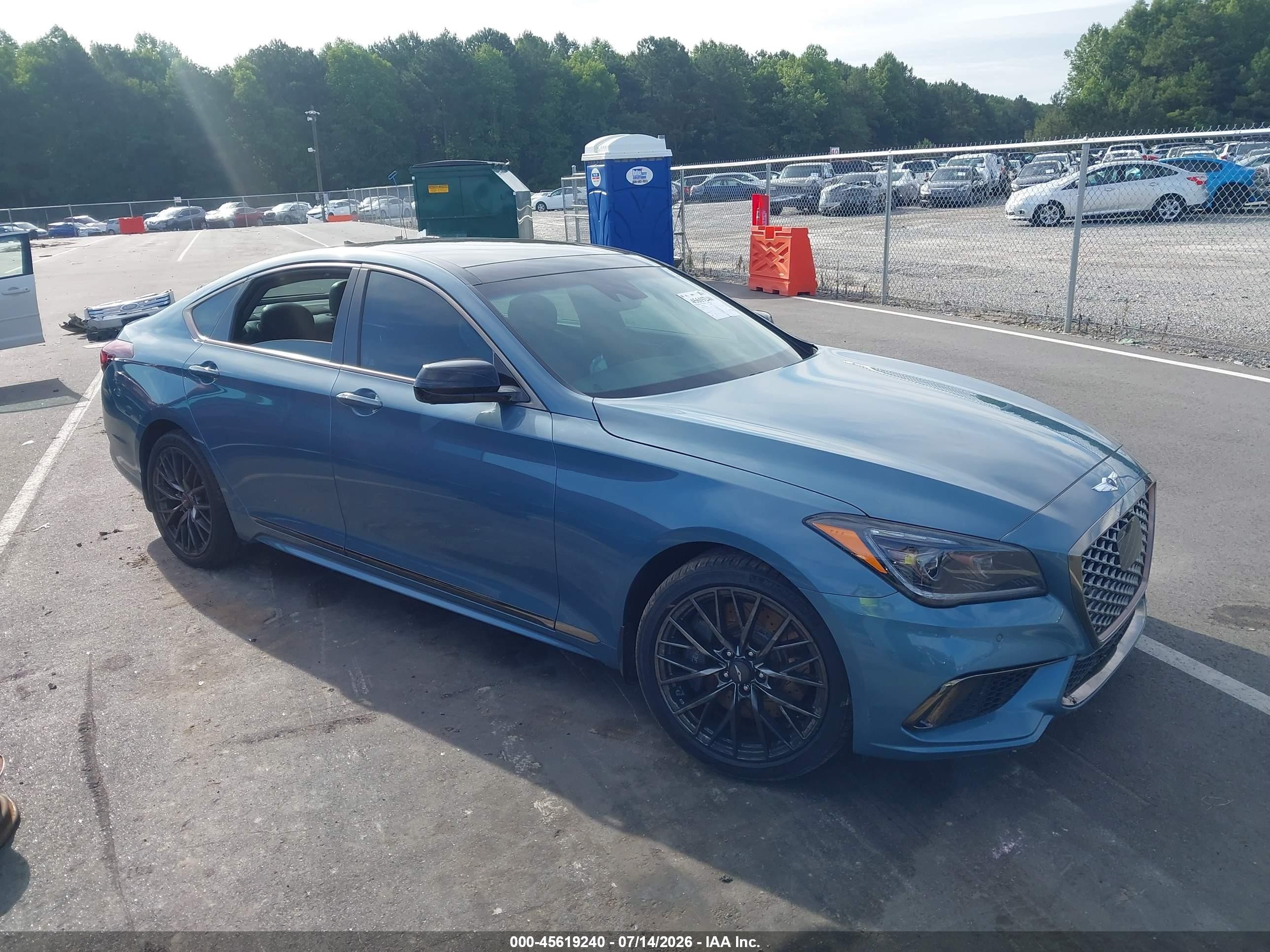 2018 Genesis G80 VIN KMHGN4JB6JU248654 IAAI salvage auction — Rear End, Salvage (North Carolina), sold $4,750 on 2026-09-24 (photo 1)