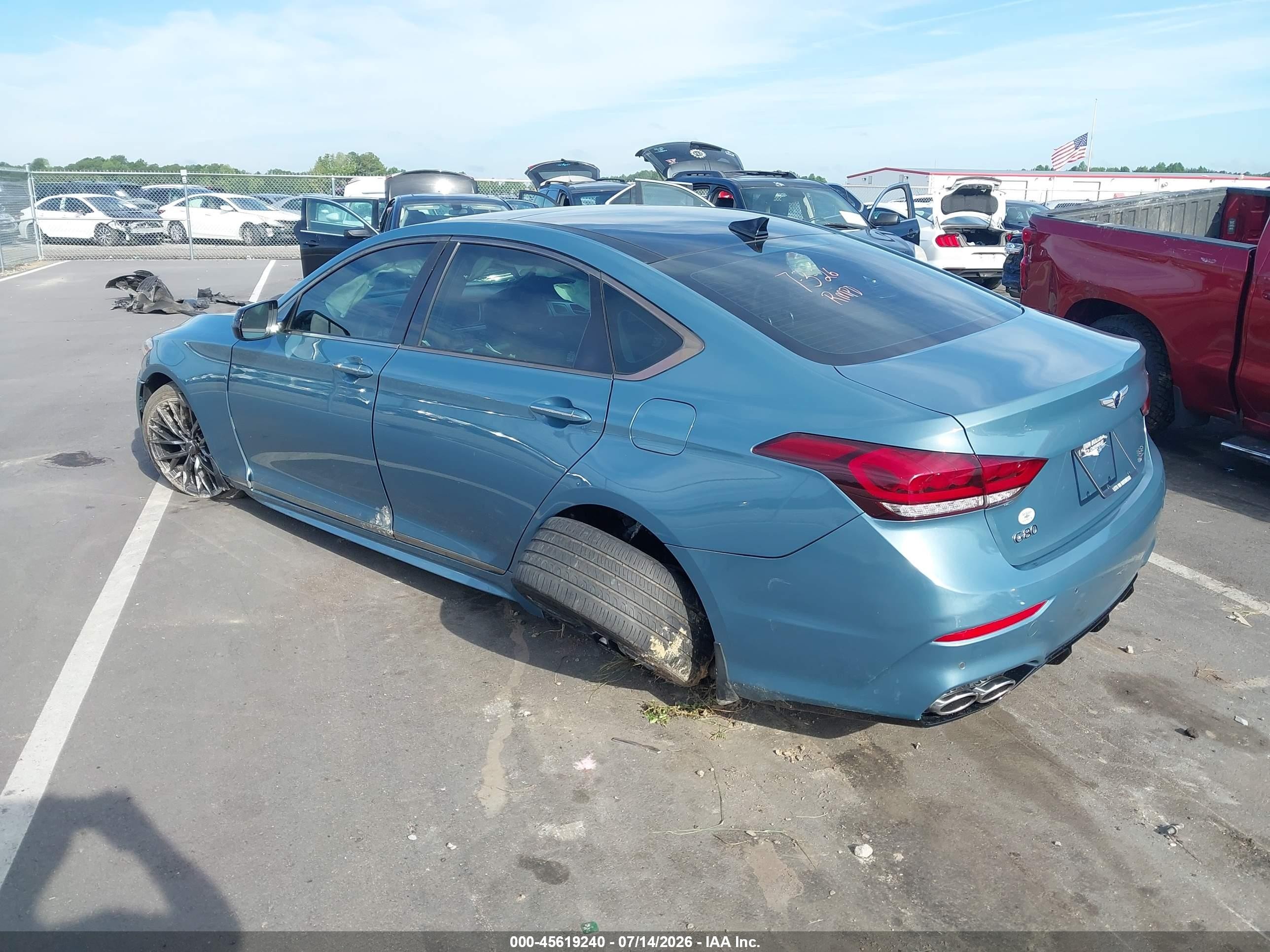 2018 Genesis G80 VIN KMHGN4JB6JU248654 IAAI salvage auction — Rear End, Salvage (North Carolina), sold $4,750 on 2026-09-24 (photo 3)