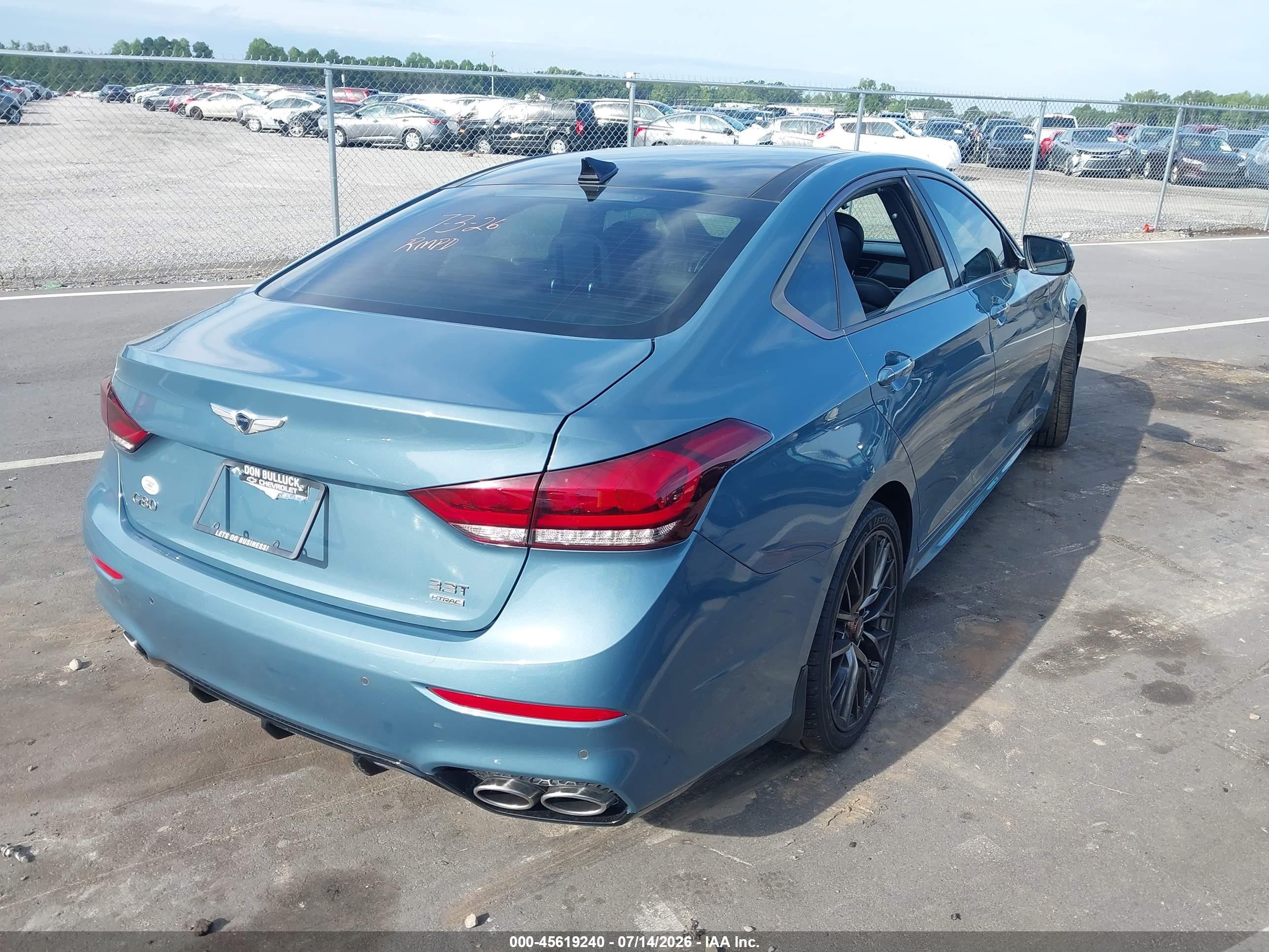 2018 Genesis G80 VIN KMHGN4JB6JU248654 IAAI salvage auction — Rear End, Salvage (North Carolina), sold $4,750 on 2026-09-24 (photo 4)