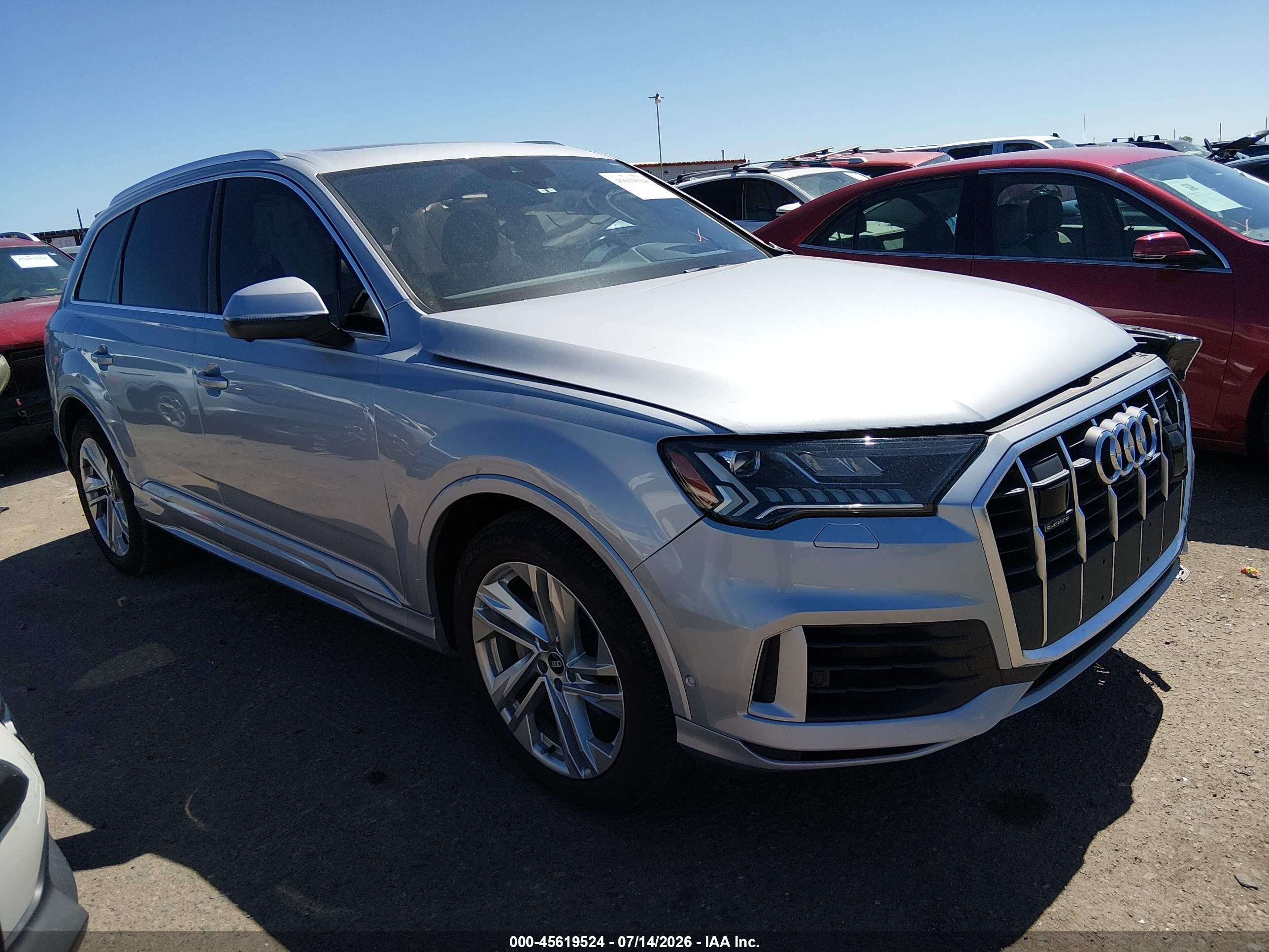 2021 Audi Q7 VIN WA1VXAF71MD024523 — IAAI salvage auction photo