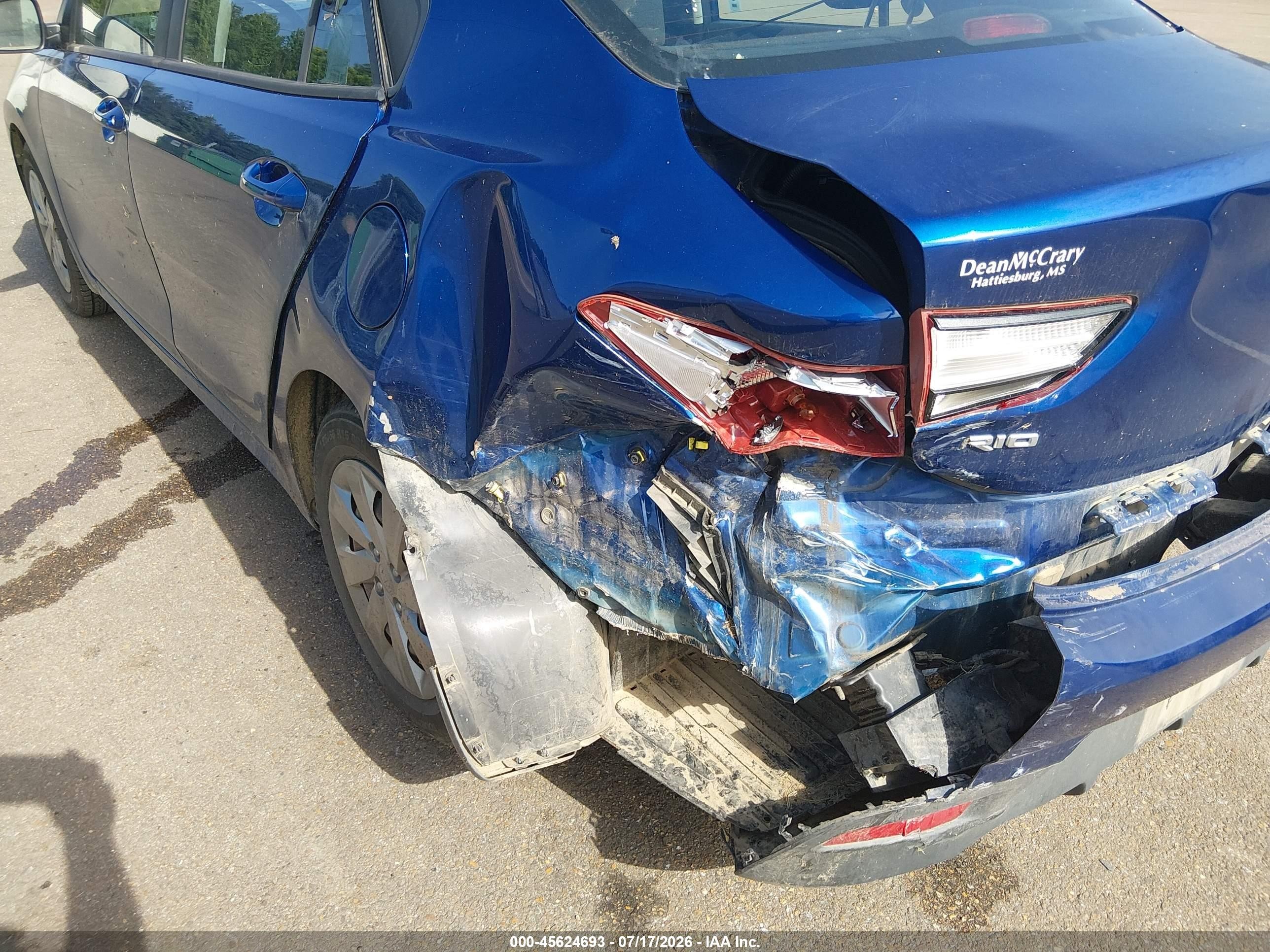 2020 Kia Rio VIN 3KPA24ADXLE317934 IAAI salvage auction — Rear End, Salvage (Mississippi), sold $1,650 on 2026-09-05 (photo 6)