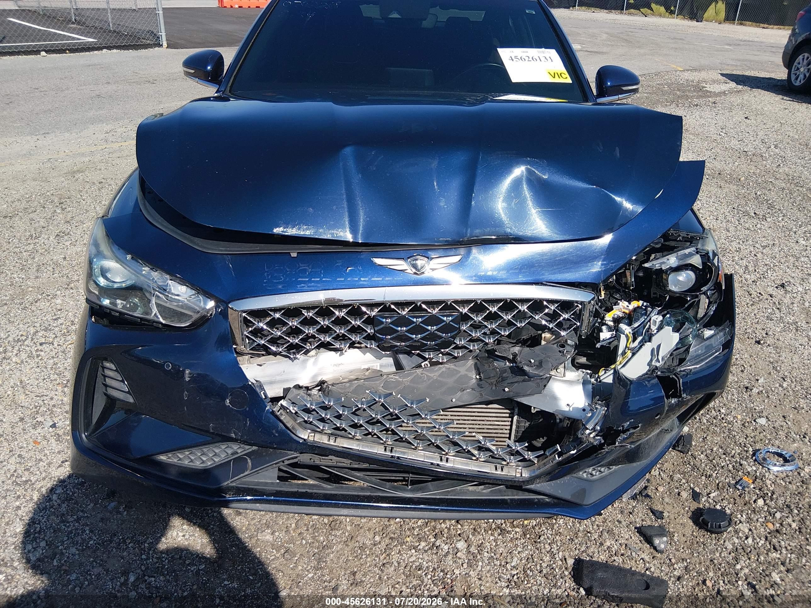 2021 Genesis G70 VIN KMTG34LA7MU072184 IAAI salvage auction — Front End, Salvage (South Carolina), sold $2,950 on 2026-09-15 (photo 6)