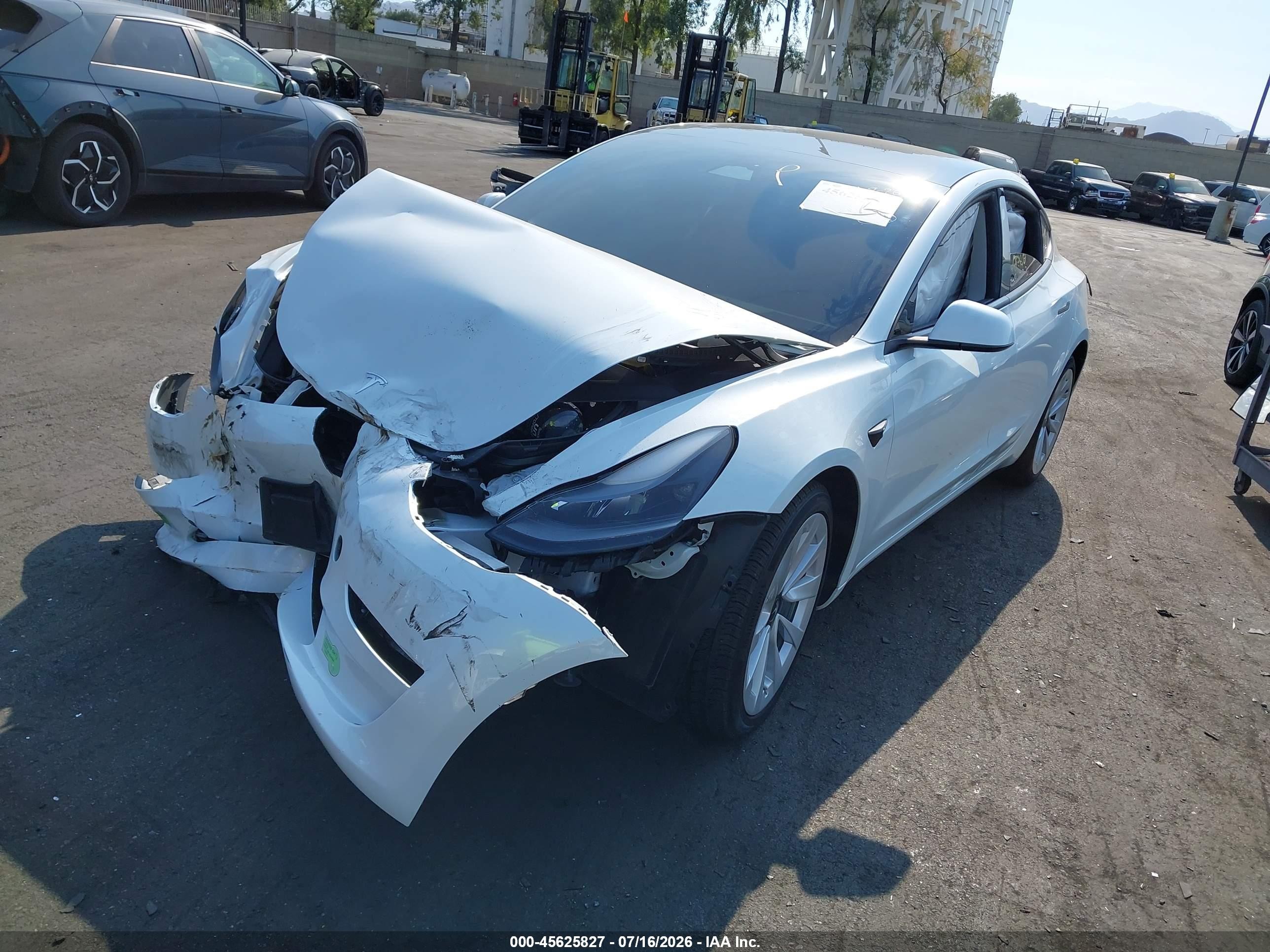 2023 Tesla Model 3 VIN 5YJ3E1EA1PF489963 IAAI salvage auction — Front End, Salvage Certificate (California), sold $5,500 on 2026-09-14 (photo 2)