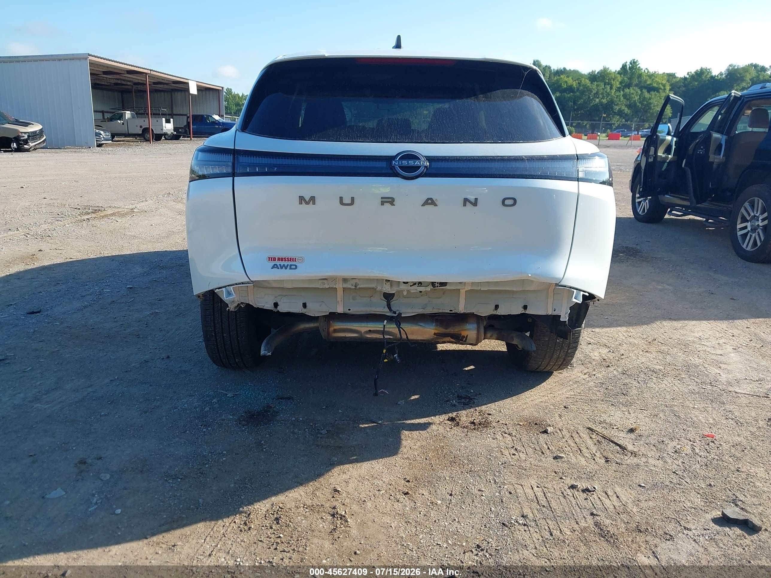 2025 Nissan Murano VIN 5N1AZ3BS7SC105996 IAAI salvage auction — Rear End, Salvage (Tennessee), sold $11,700 on 2026-09-23 (photo 6)