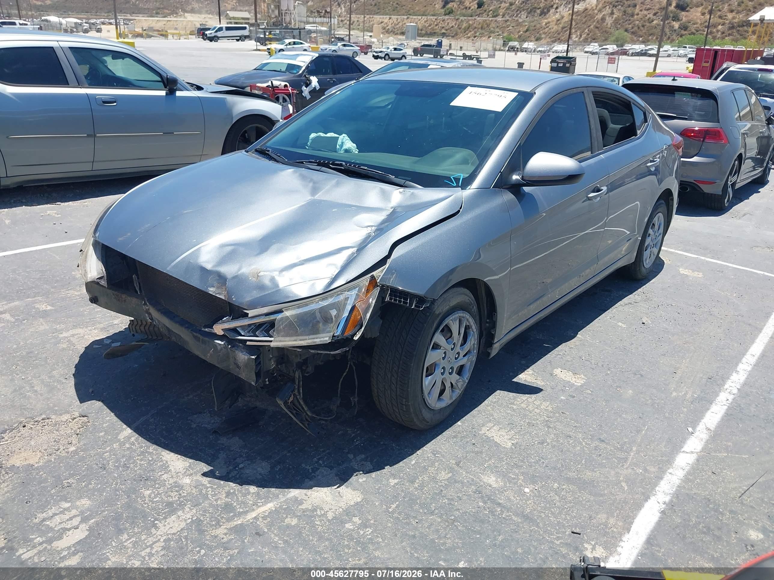 2019 Hyundai Elantra VIN KMHD74LF6KU761515 IAAI salvage auction — Front End, Salvage (California), sold $1,200 on 2026-09-11 (photo 2)
