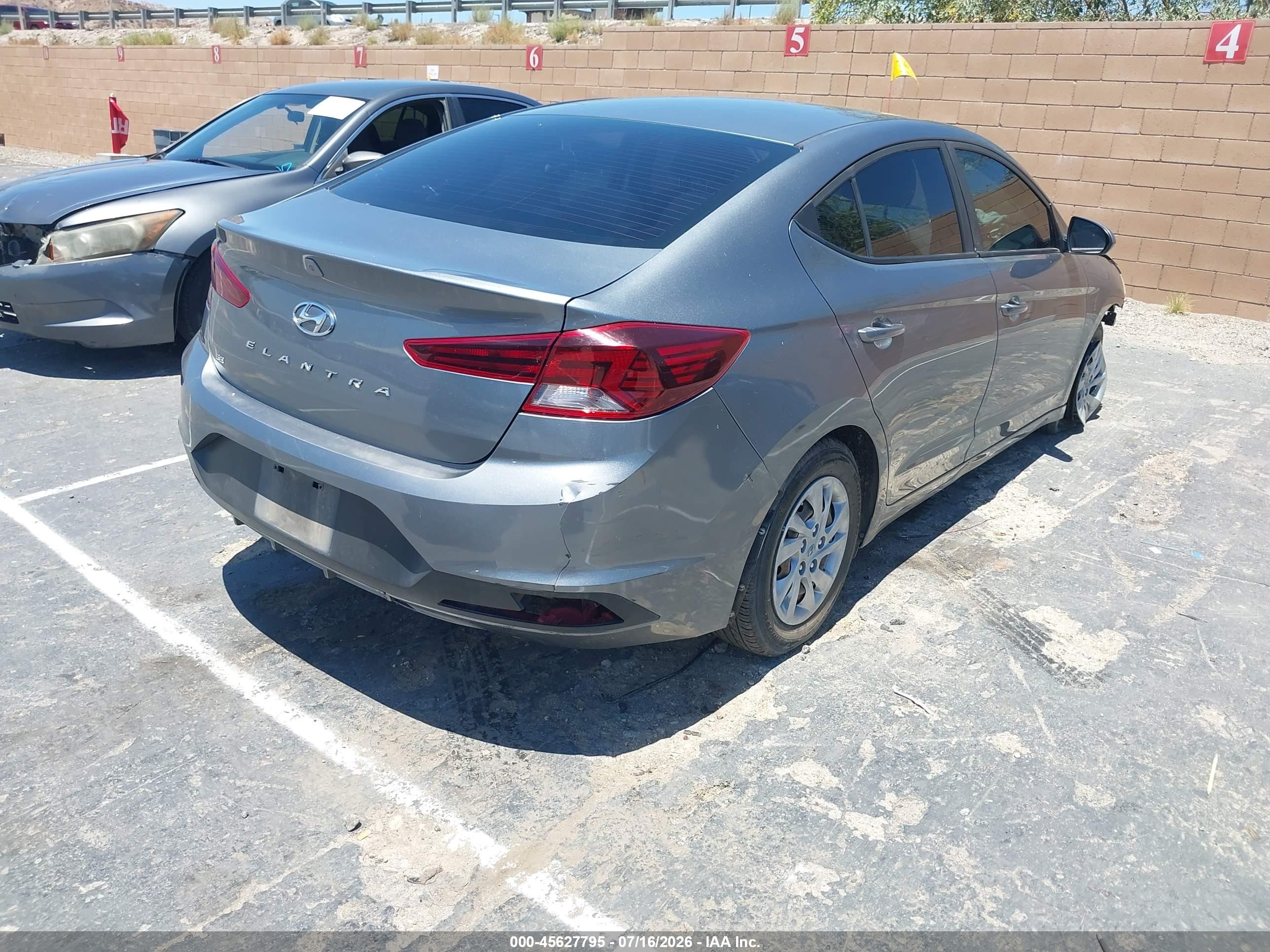 2019 Hyundai Elantra VIN KMHD74LF6KU761515 IAAI salvage auction — Front End, Salvage (California), sold $1,200 on 2026-09-11 (photo 4)