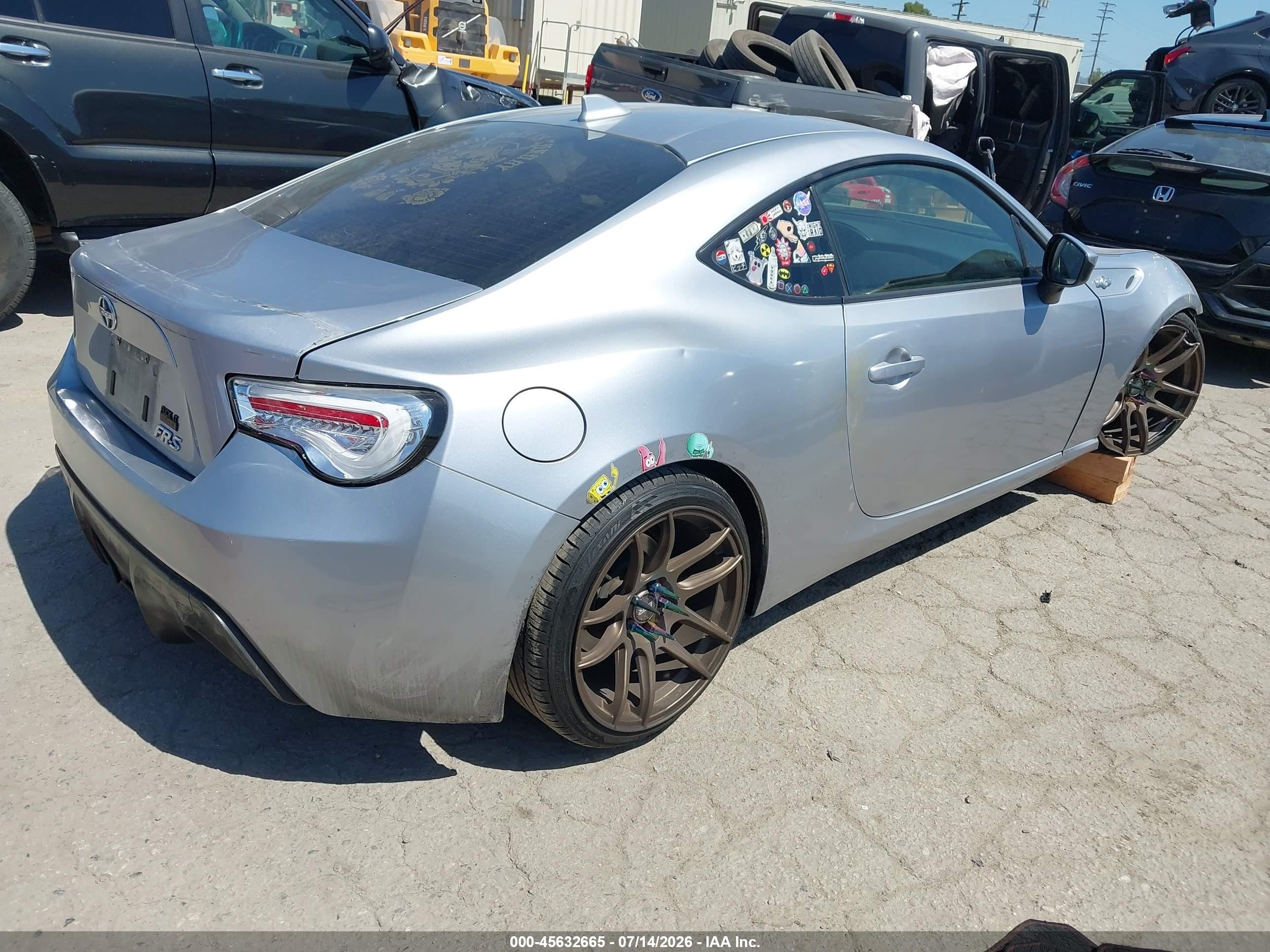 2015 Scion Fr-s VIN JF1ZNAA12F9702644 IAAI salvage auction — Front End, Salvage (California), sold $2,100 on 2026-09-07 (photo 4)