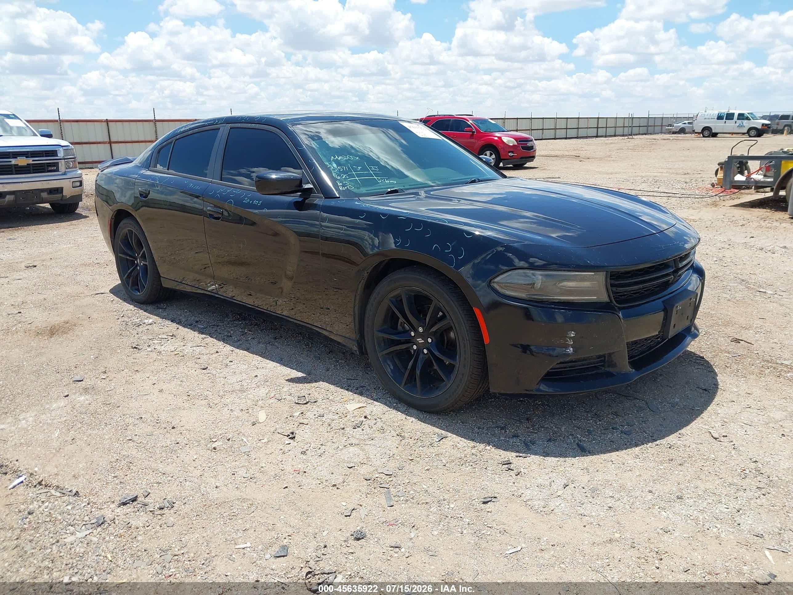 2018 Dodge Charger VIN 2C3CDXBG6JH157389 IAAI salvage auction — Hail, Salvage (Texas), sold $3,300 on 2026-09-25 (photo 1)